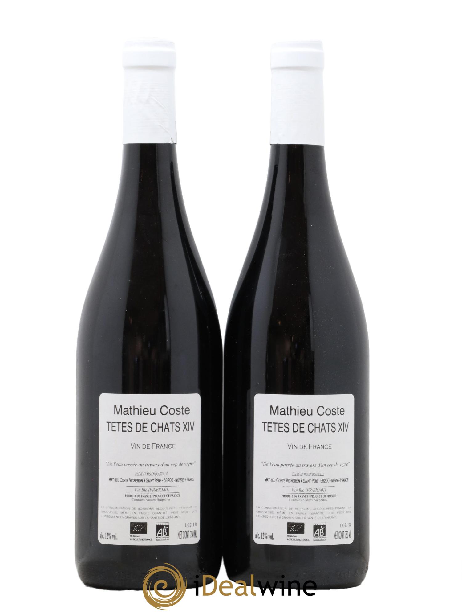 Vin de France Tetes De Chats Mathieu Coste 2014 - Posten von 2 Flaschen - 1