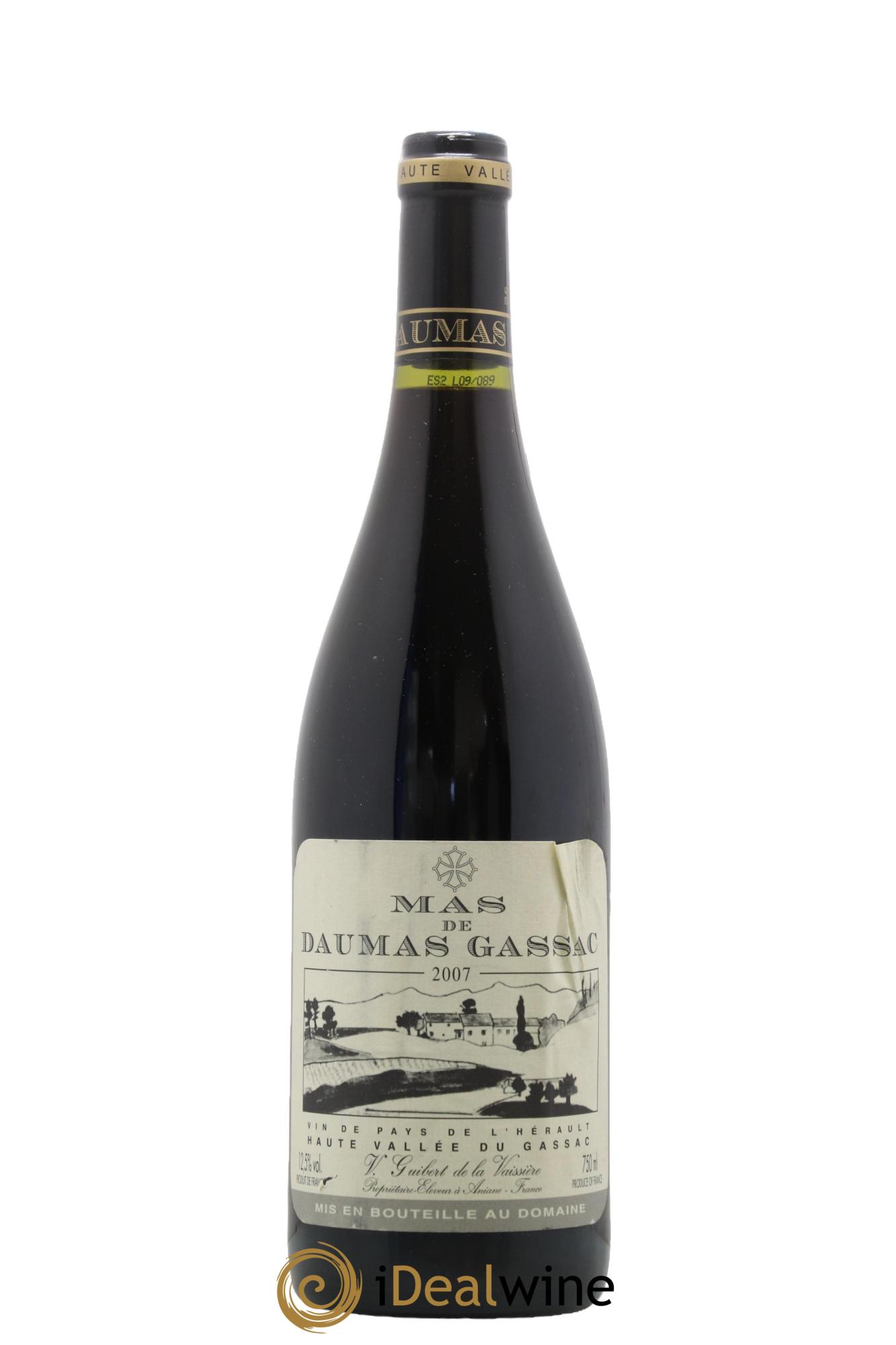 IGP St Guilhem-le-Désert - Cité d'Aniane Mas Daumas Gassac Famille Guibert de La Vaissière 2007 - Lot de 1 bouteille - 0