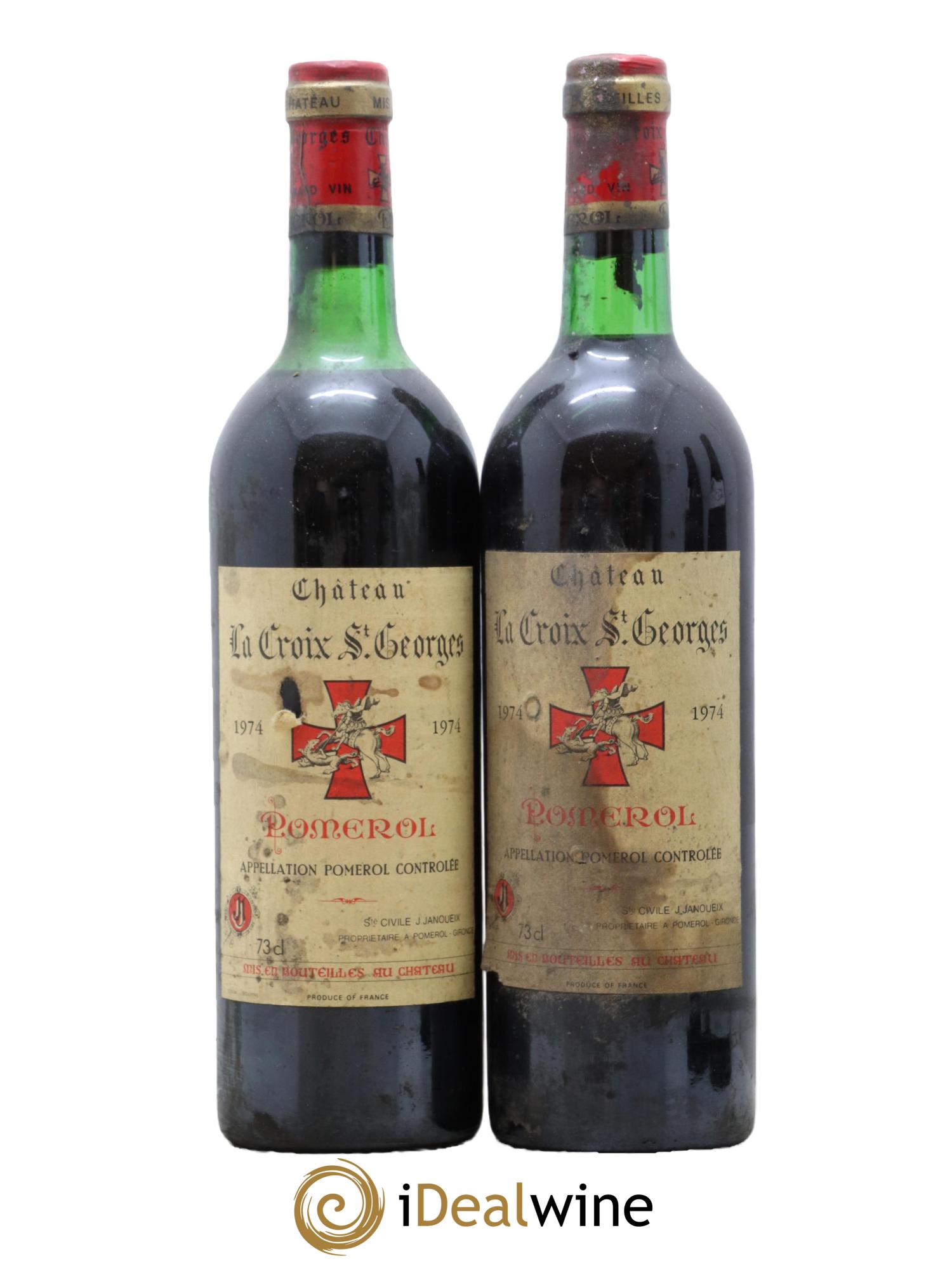 Château la Croix Saint-Georges 1974 - Posten von 2 Flaschen - 0