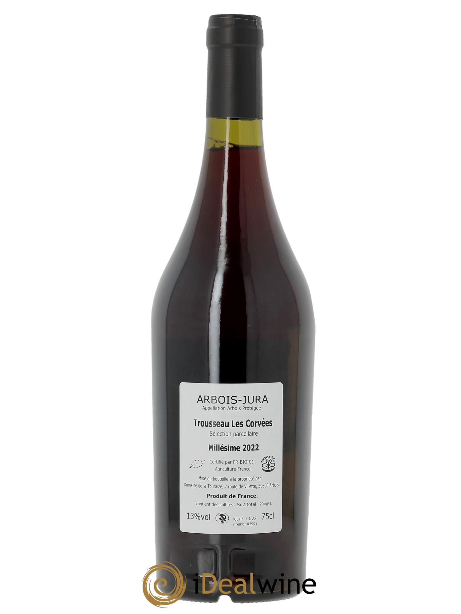 Arbois Trousseau Les Corvées Domaine de la Touraize  2022 - Lot de 1 bouteille - 1