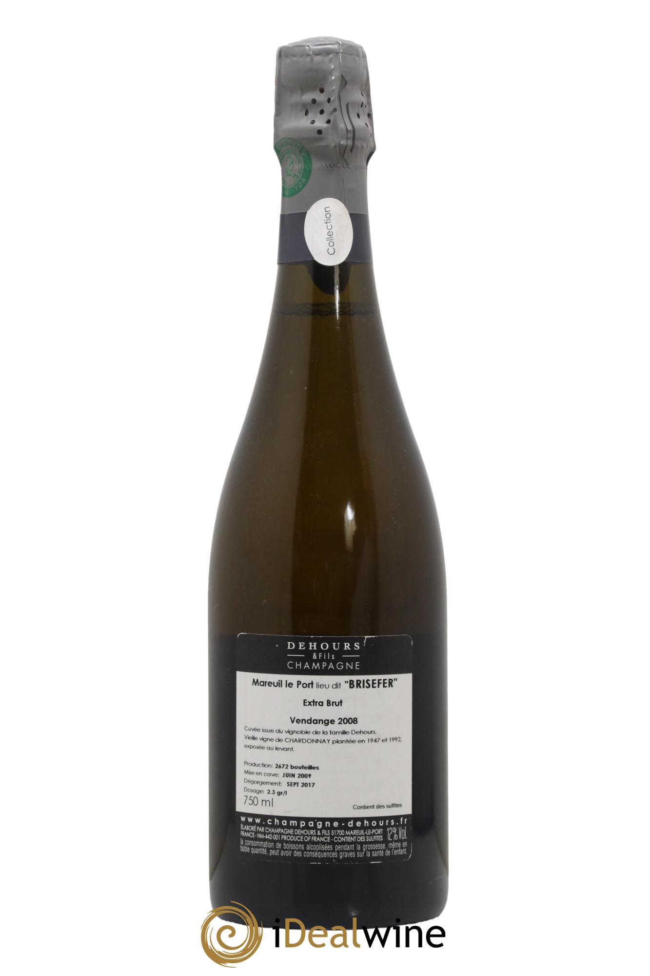 Extra brut Lieu-dit Brisefer Dehours & Fils  2008 - Lotto di 1 bottiglia - 1