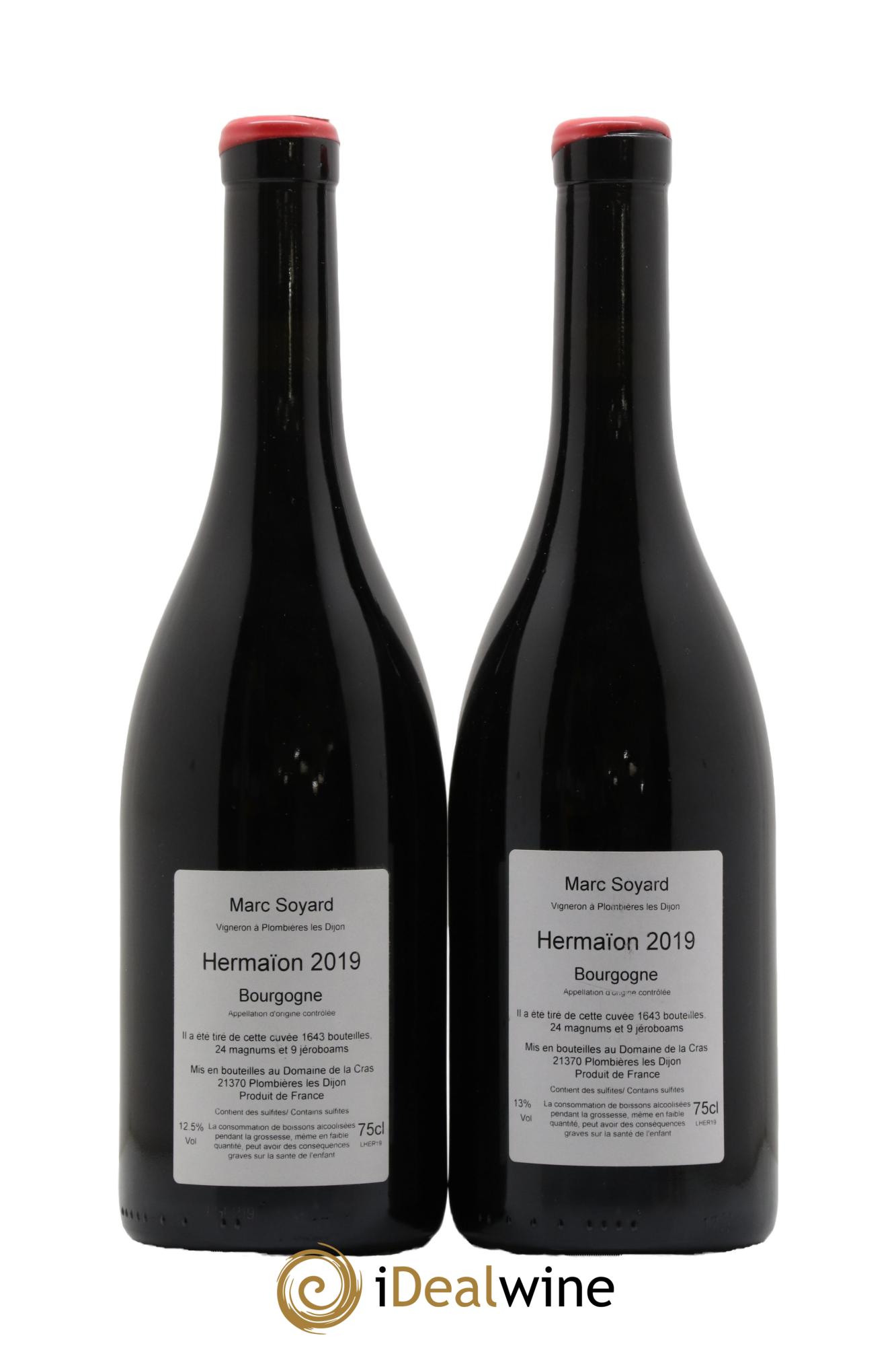 Bourgogne Hermaion Domaine de la Cras - Marc Soyard 2019 - Lot of 2 bottles - 1