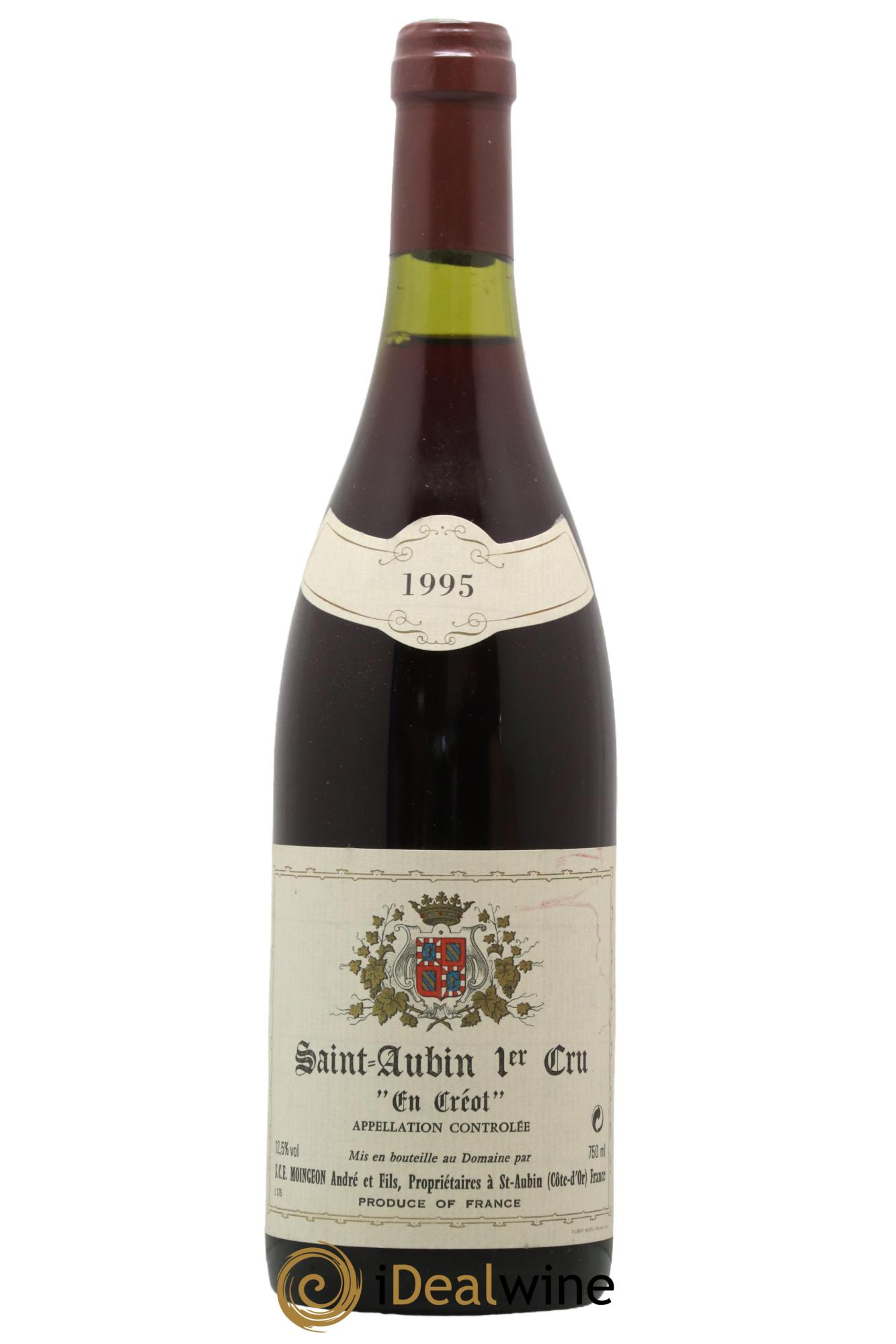 Saint-Aubin 1er Cru En Créot Moingeon André et Fils 1995 - Lot of 1 bottle - 0