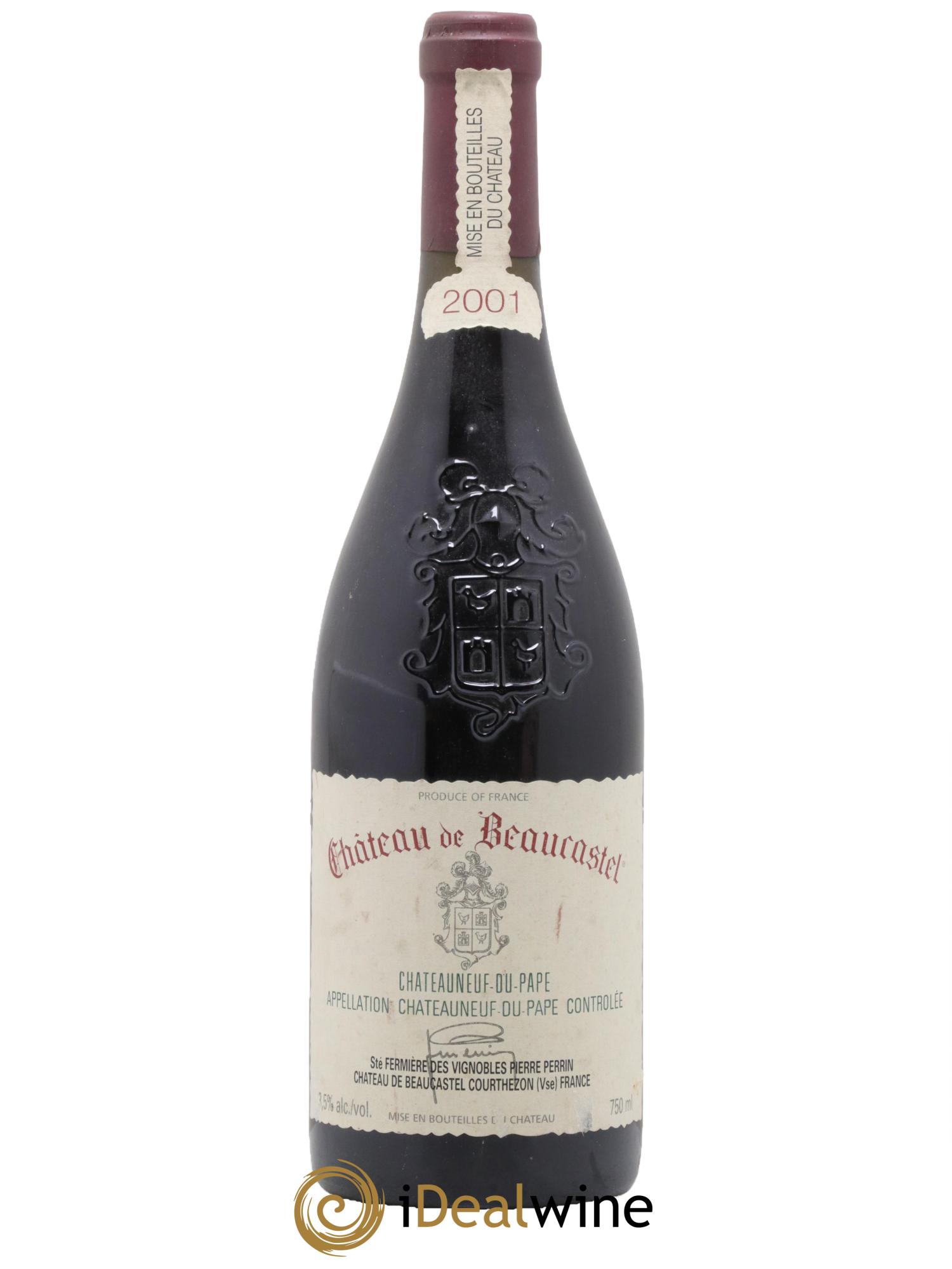 Châteauneuf-du-Pape Château de Beaucastel Famille Perrin 2001 - Lot de 1 bouteille - 0