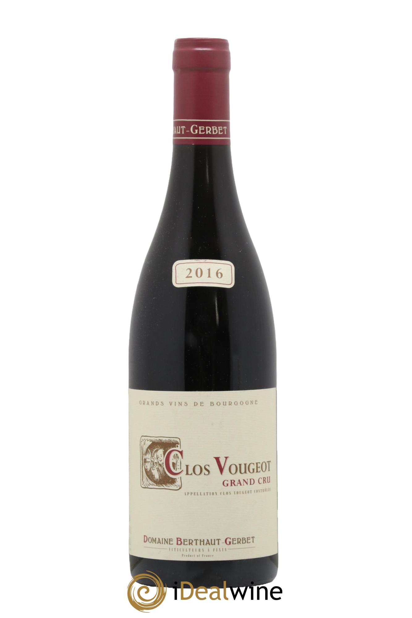 Clos de Vougeot Berthaut Gerbet (Domaine) 2016 - Lotto di 1 bottiglia - 0