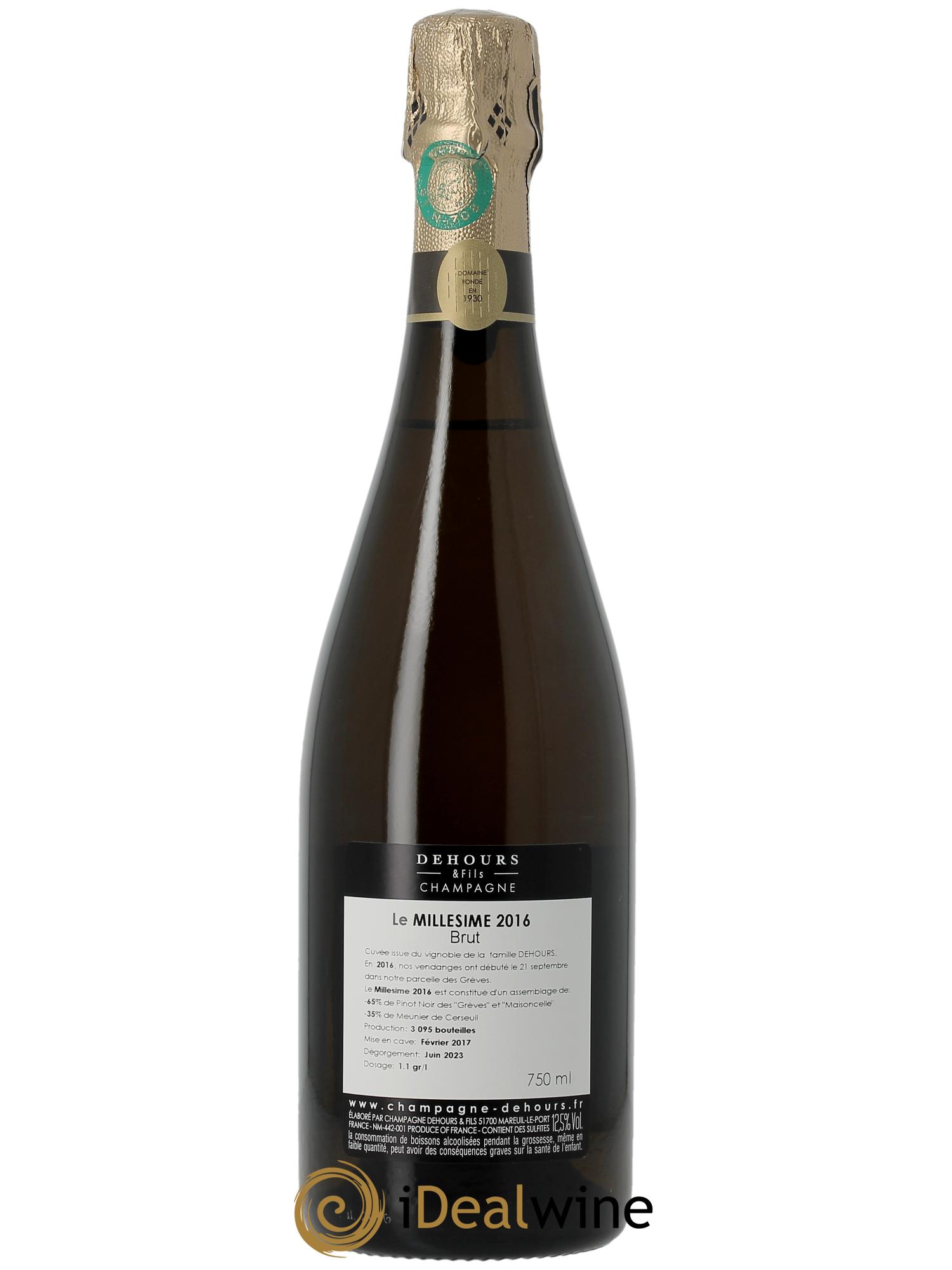 Millésimé Brut Dehours & Fils  2016 - Lotto di 1 bottiglia - 1