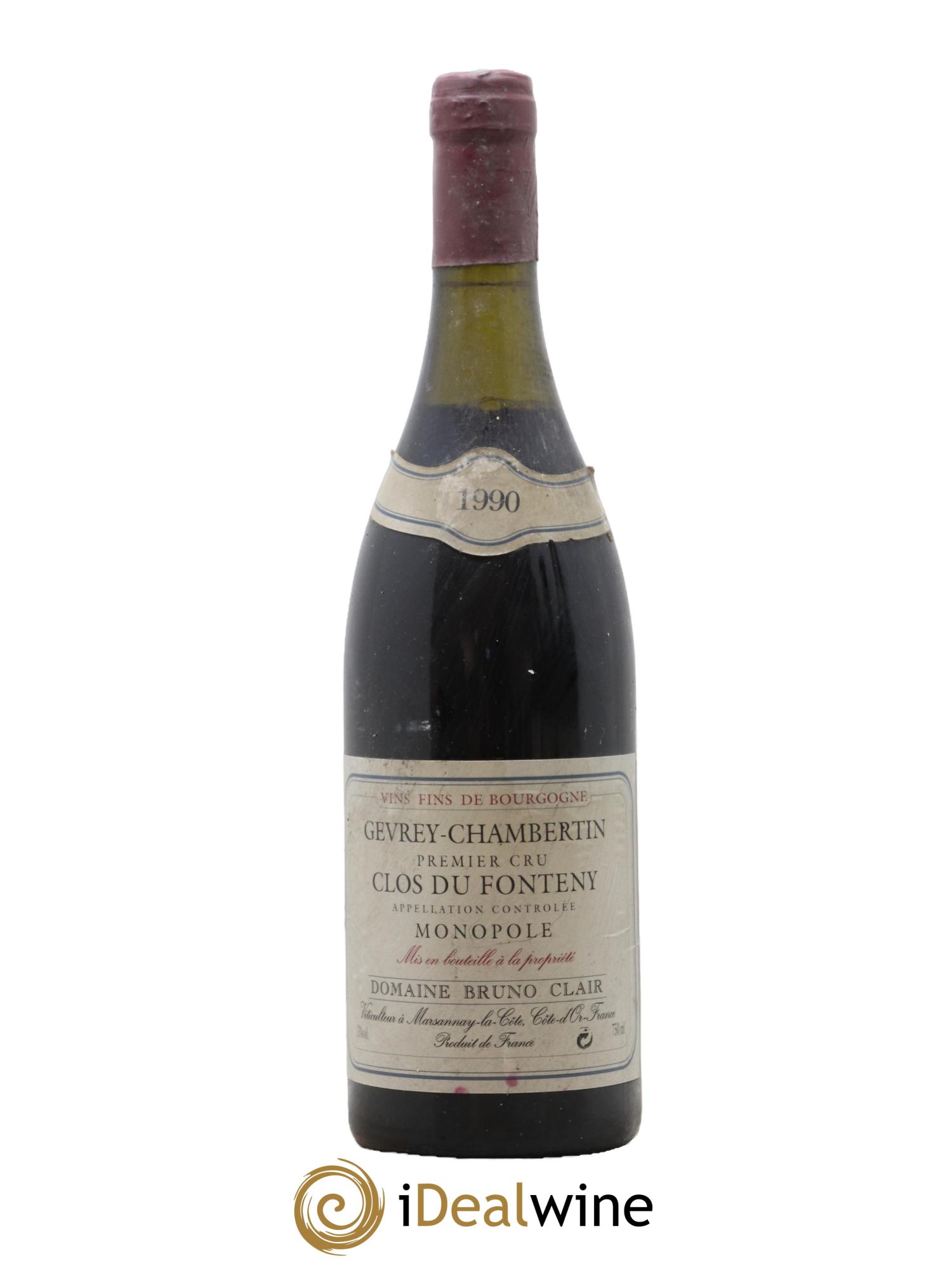 Gevrey-Chambertin 1er Cru Clos du Fonteny Bruno Clair (Domaine) 1990 - Lot of 1 bottle - 0