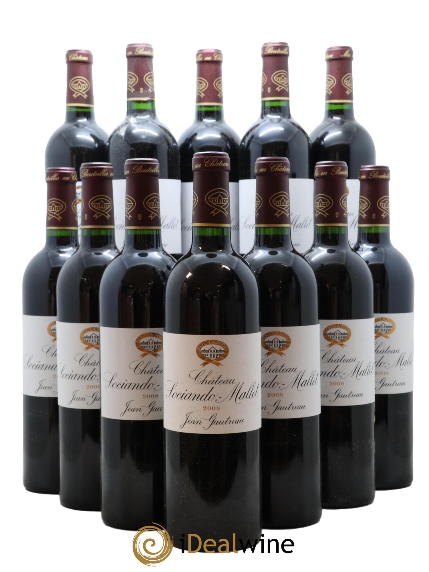 Château Sociando Mallet  2008 - Lot of 12 bottles - 0