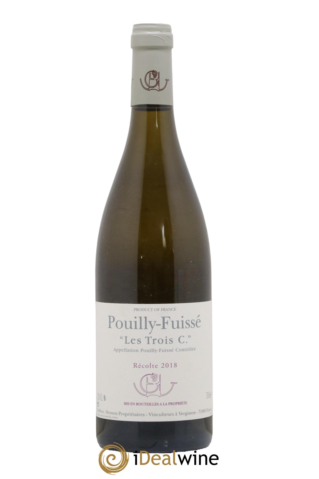 Pouilly-Fuissé Les Trois C Guffens-Heynen 2018 - Lot of 1 bottle - 0