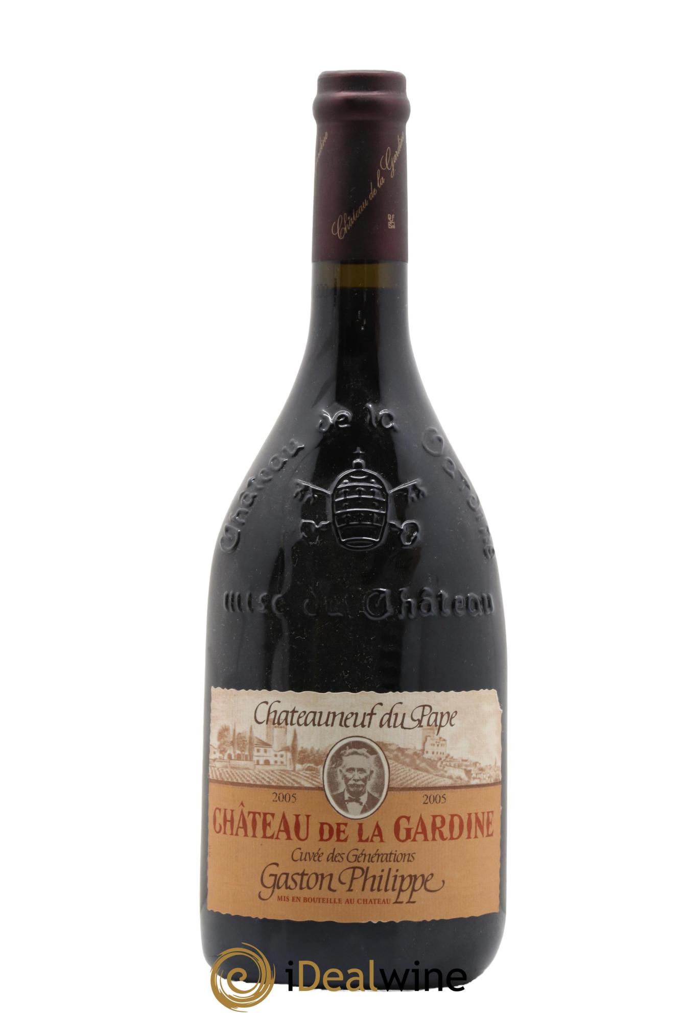 Châteauneuf-du-Pape Château de La Gardine Cuvée des Générations Gaston Philippe Famille Brunel 2005 - Lotto di 1 bottiglia - 0