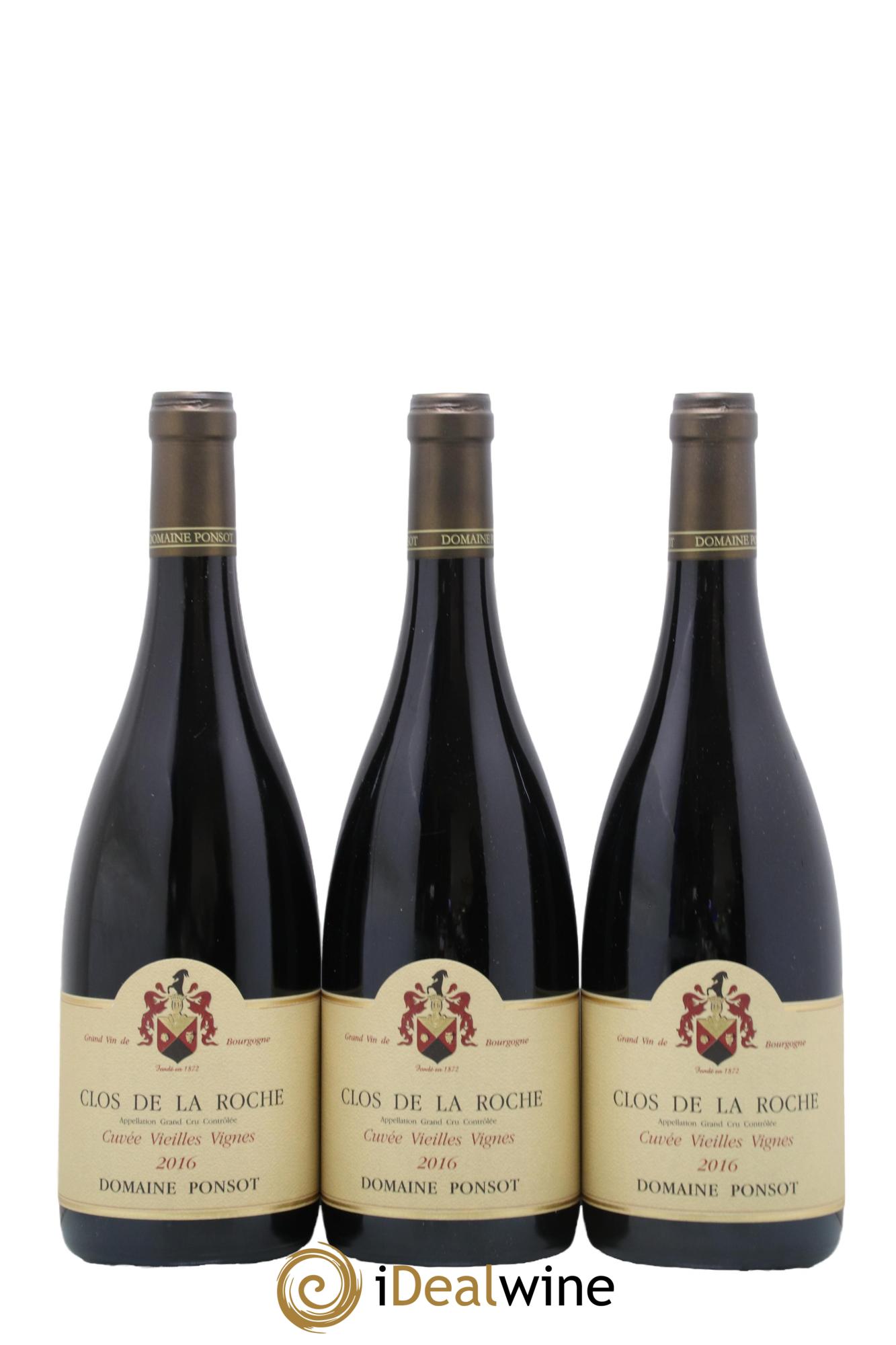 Clos de la Roche Grand Cru Vieilles Vignes Ponsot (Domaine) 2016 - Posten von 3 Flaschen - 0