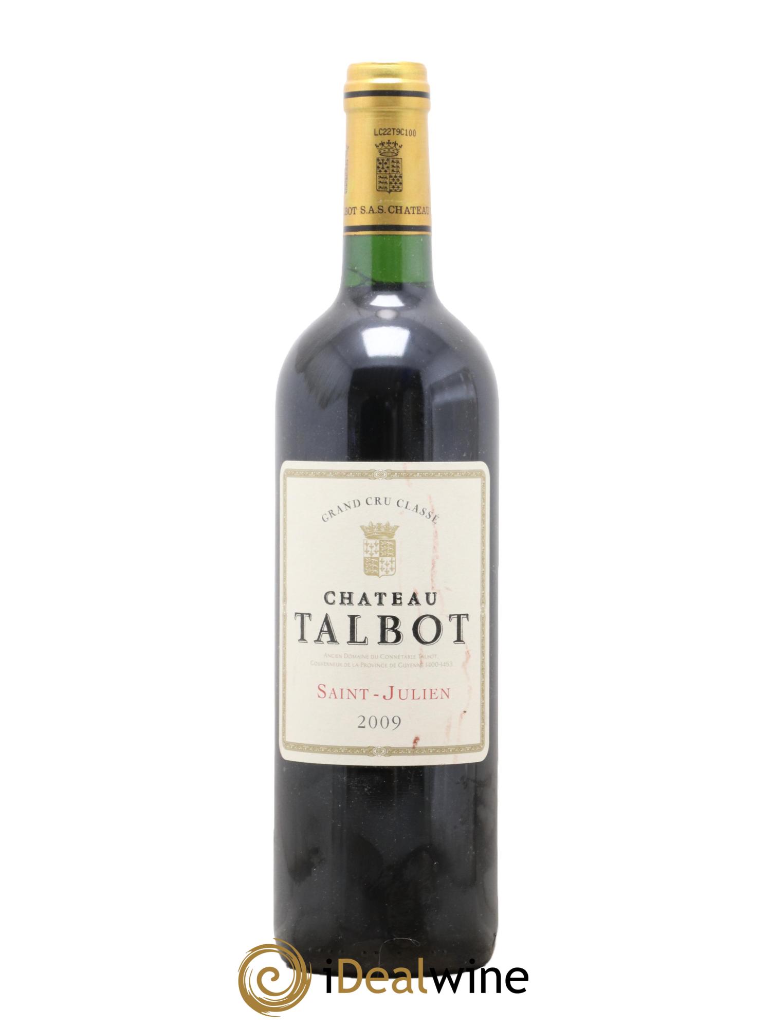 Château Talbot 4ème Grand Cru Classé 2009 - Posten von 1 Flasche - 0