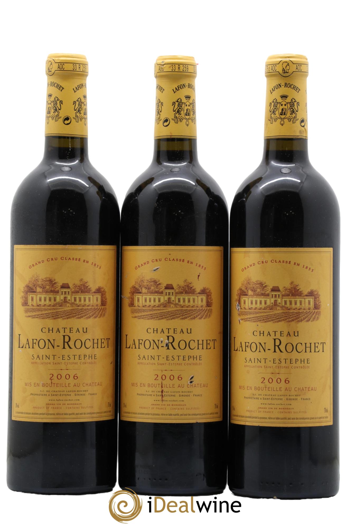 Château Lafon Rochet 4ème Grand Cru Classé 2006 - Posten von 3 Flaschen - 0