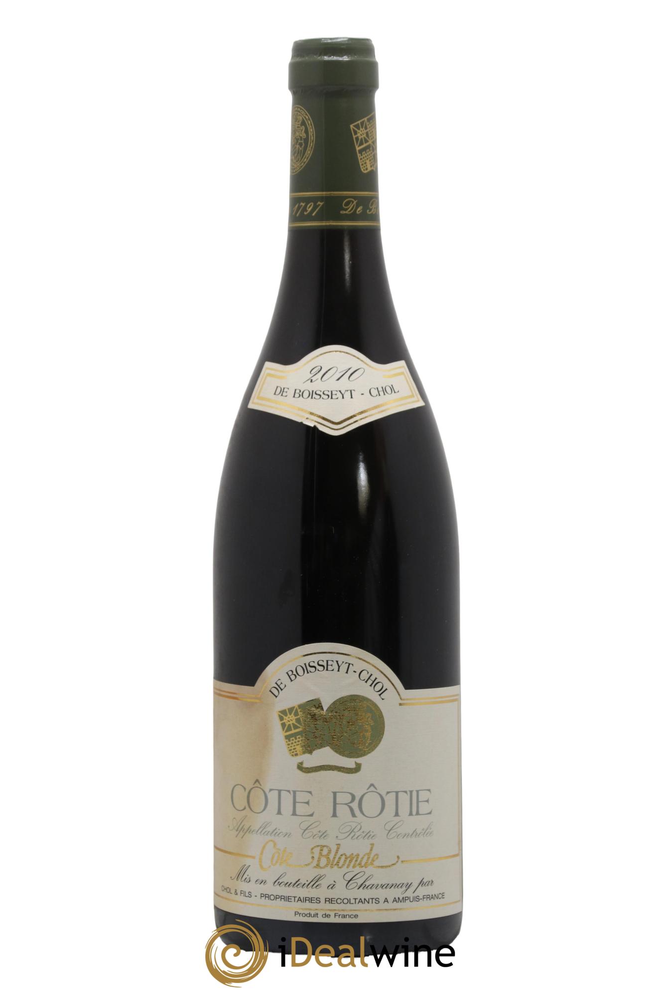 Côte-Rôtie Cote Blonde Domaine De Boisseyt Chol 2010 - Posten von 1 Flasche - 0