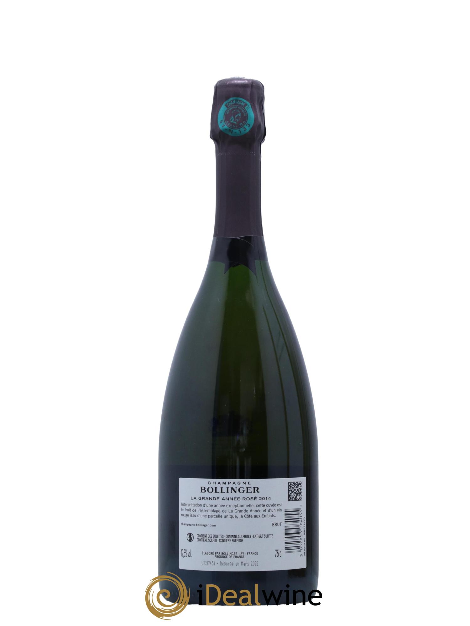 Grande Année Bollinger  2014 - Lotto di 1 bottiglia - 2