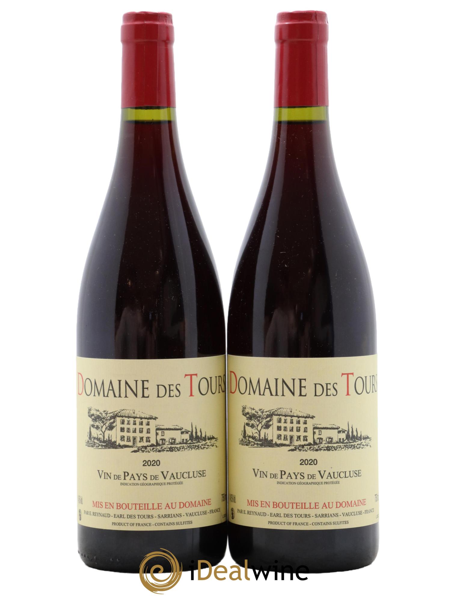 IGP Vaucluse (Vin de Pays de Vaucluse) Domaine des Tours Emmanuel Reynaud 2020 - Lot de 2 bouteilles - 0