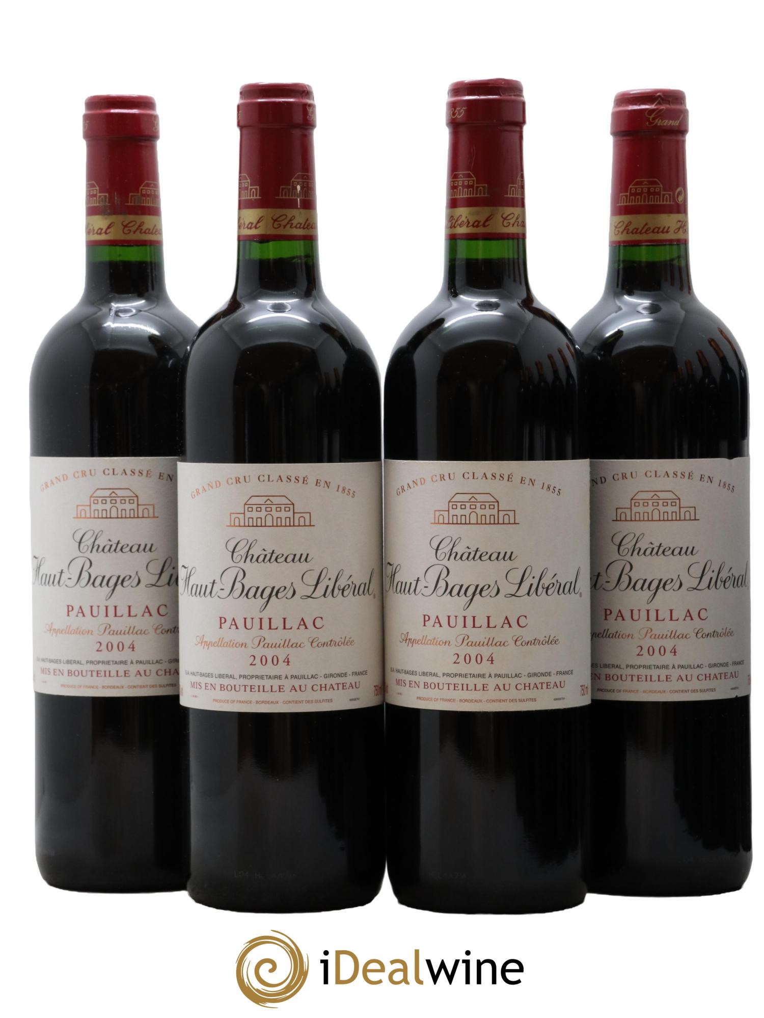 Château Haut Bages Libéral 5ème Grand Cru Classé 2004 - Lotto di 4 bottiglie - 0