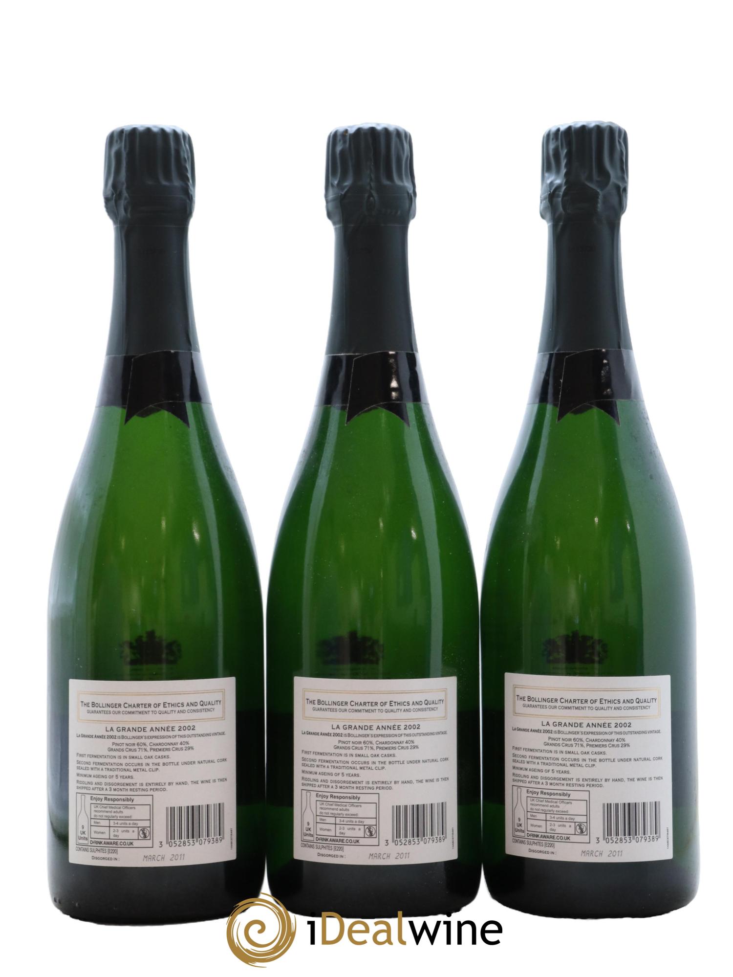 Grande Année Bollinger 2002 - Lot de 3 bouteilles - 2