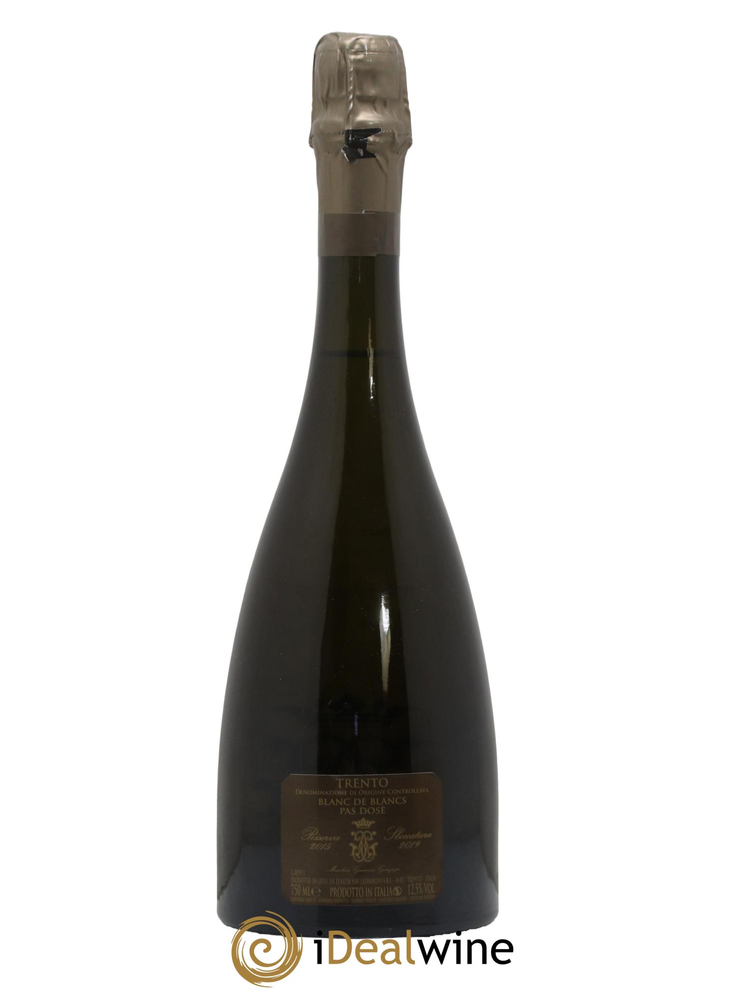 Italie Trento Blanc de Blancs Non Dosé Tenuta San Leonardo 2015 - Lot de 1 bouteille - 1