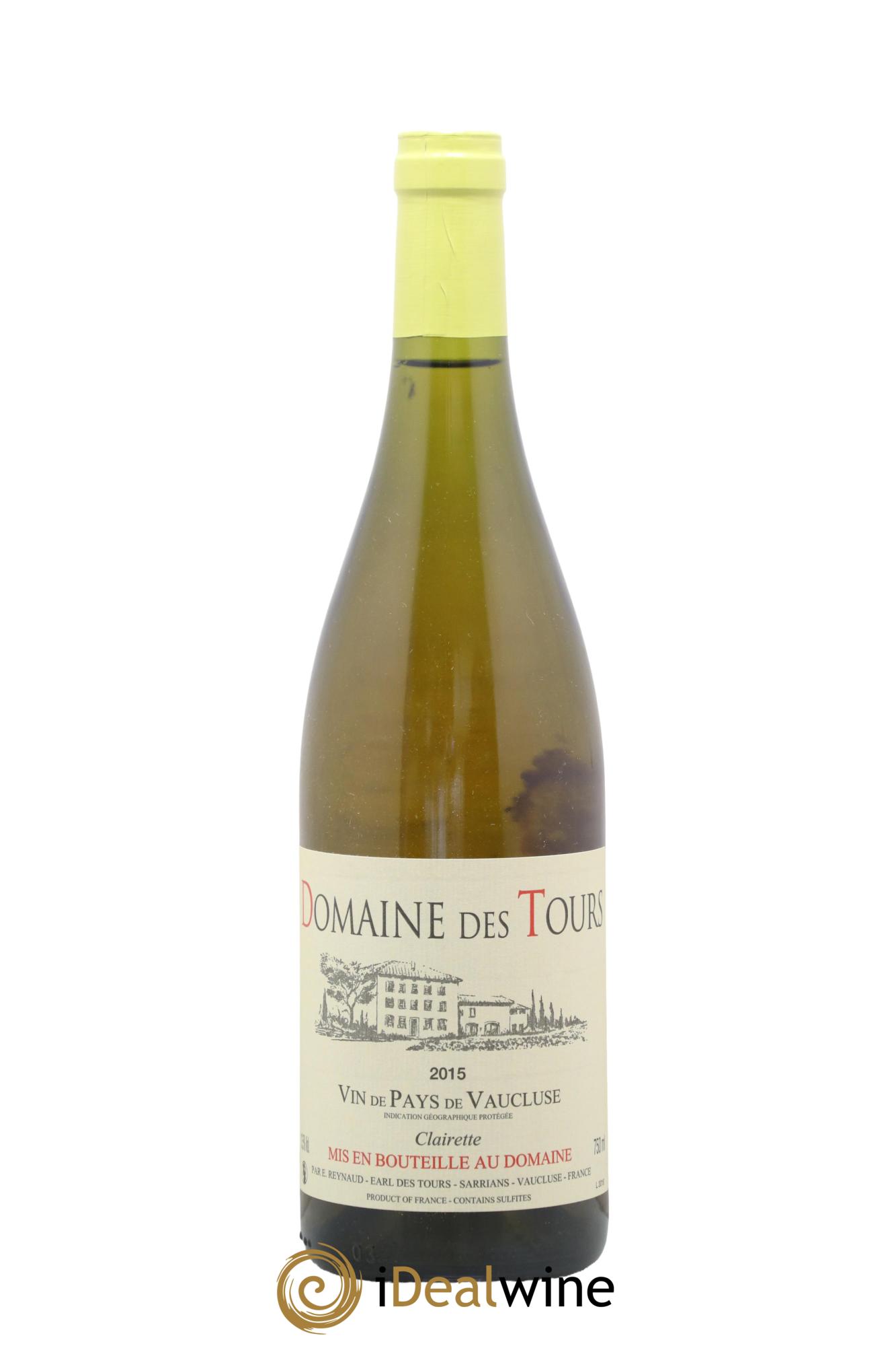 IGP Vaucluse (Vin de Pays de Vaucluse) Domaine des Tours Clairette Emmanuel Reynaud 2015 - Lot de 1 bouteille - 0