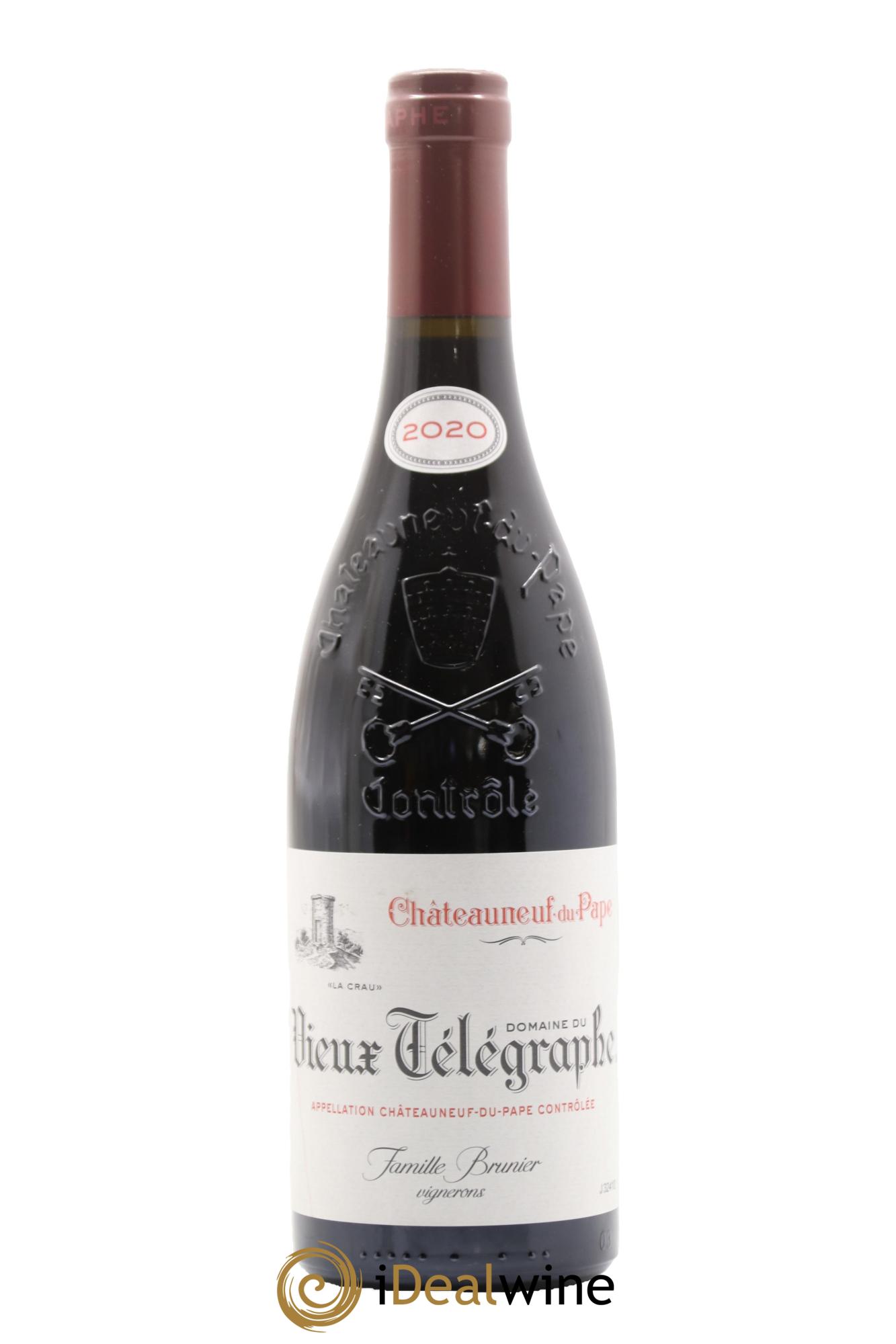 Châteauneuf-du-Pape Vieux Télégraphe (Domaine du) Vignobles Brunier  2020 - Lot de 1 bouteille - 0