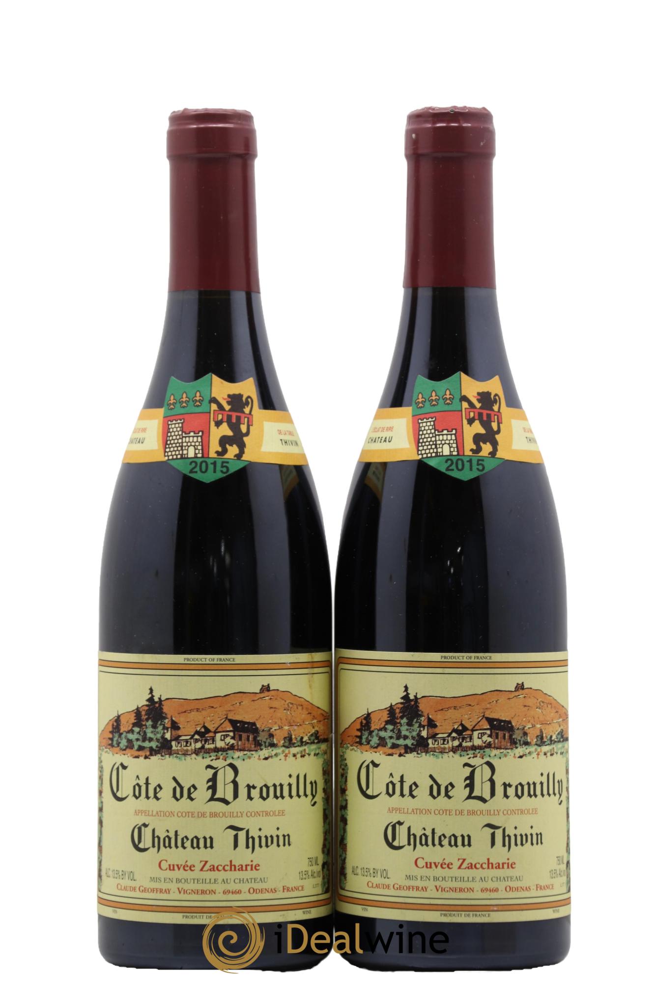 Côte de Brouilly Cuvée Zaccharie Château Thivin 2015 - Lot de 2 bouteilles - 0