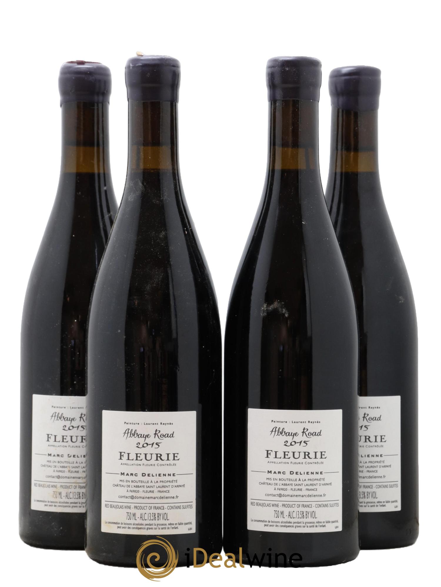 Fleurie Abbaye Road Marc Delienne 2015 - Lot de 4 bouteilles - 1