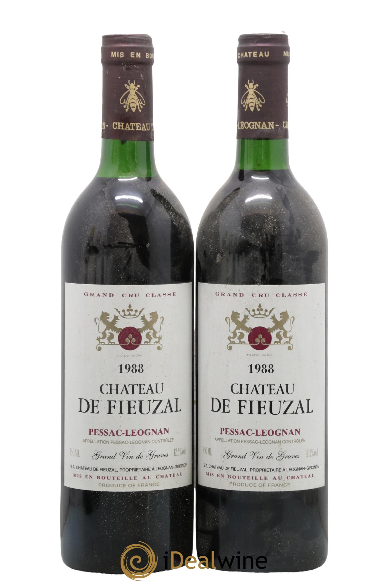 Château de Fieuzal Cru Classé de Graves 1988 - Lot de 2 bouteilles - 0