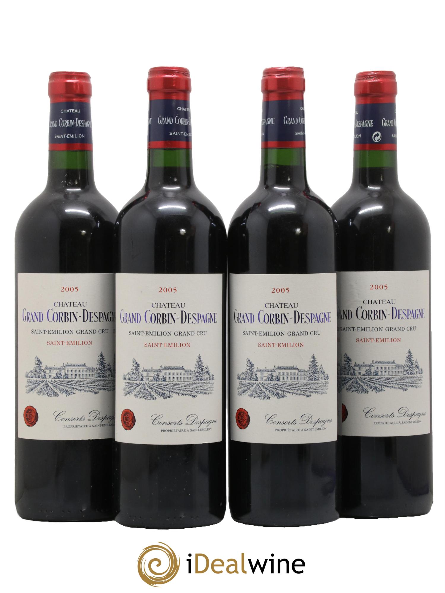 Château Grand Corbin Despagne Grand Cru Classé 2005 - Posten von 4 Flaschen - 0