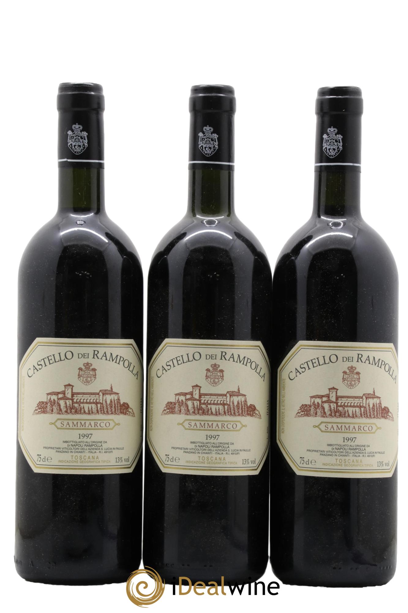 IGT Toscane Sammarco Castello Dei Rampolla 1997 - Posten von 3 Flaschen - 0