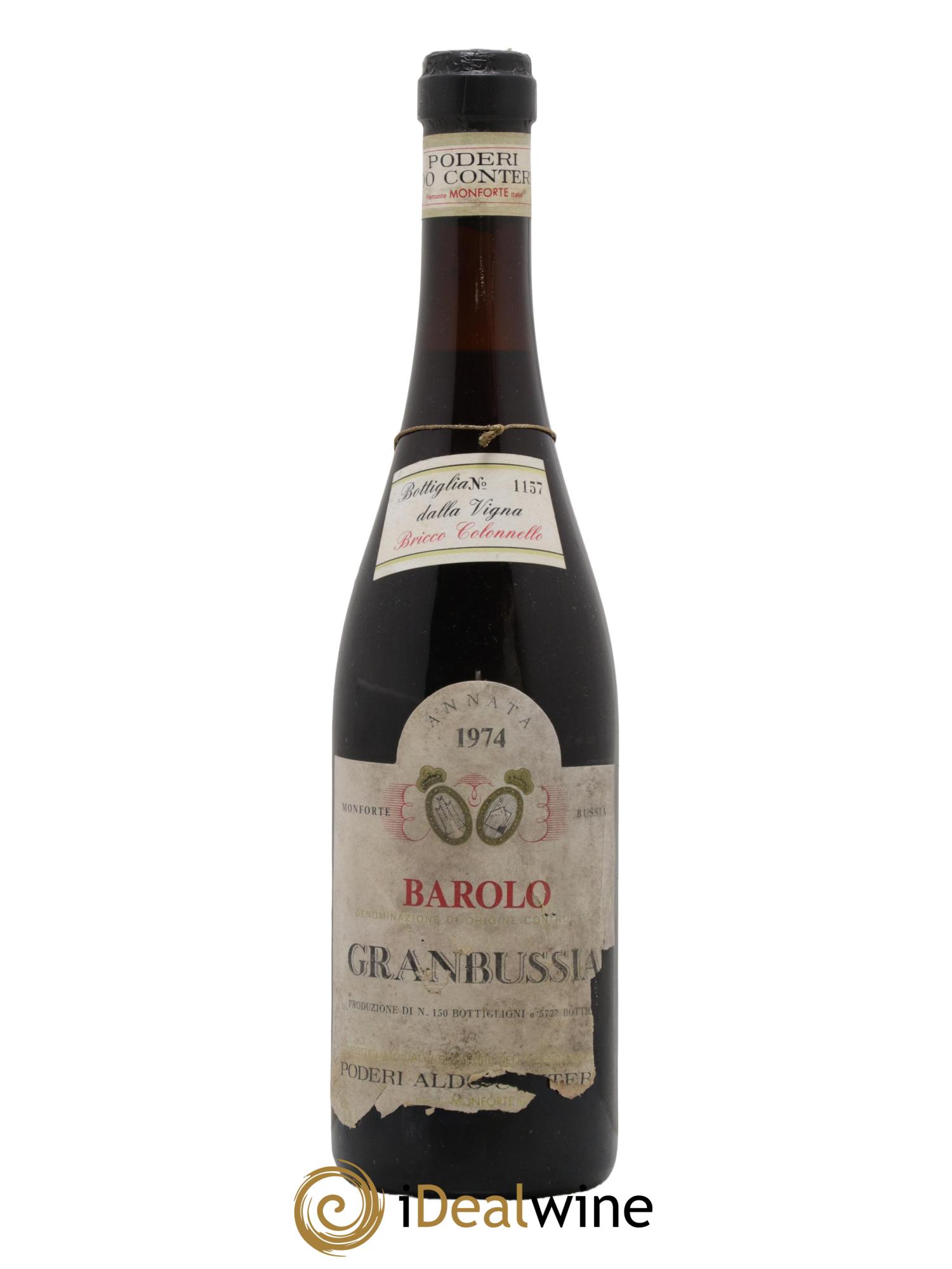 Barolo DOCG Granbussia Bricco Colonnello Aldo Conterno 1974 - Lot de 1 bouteille - 0