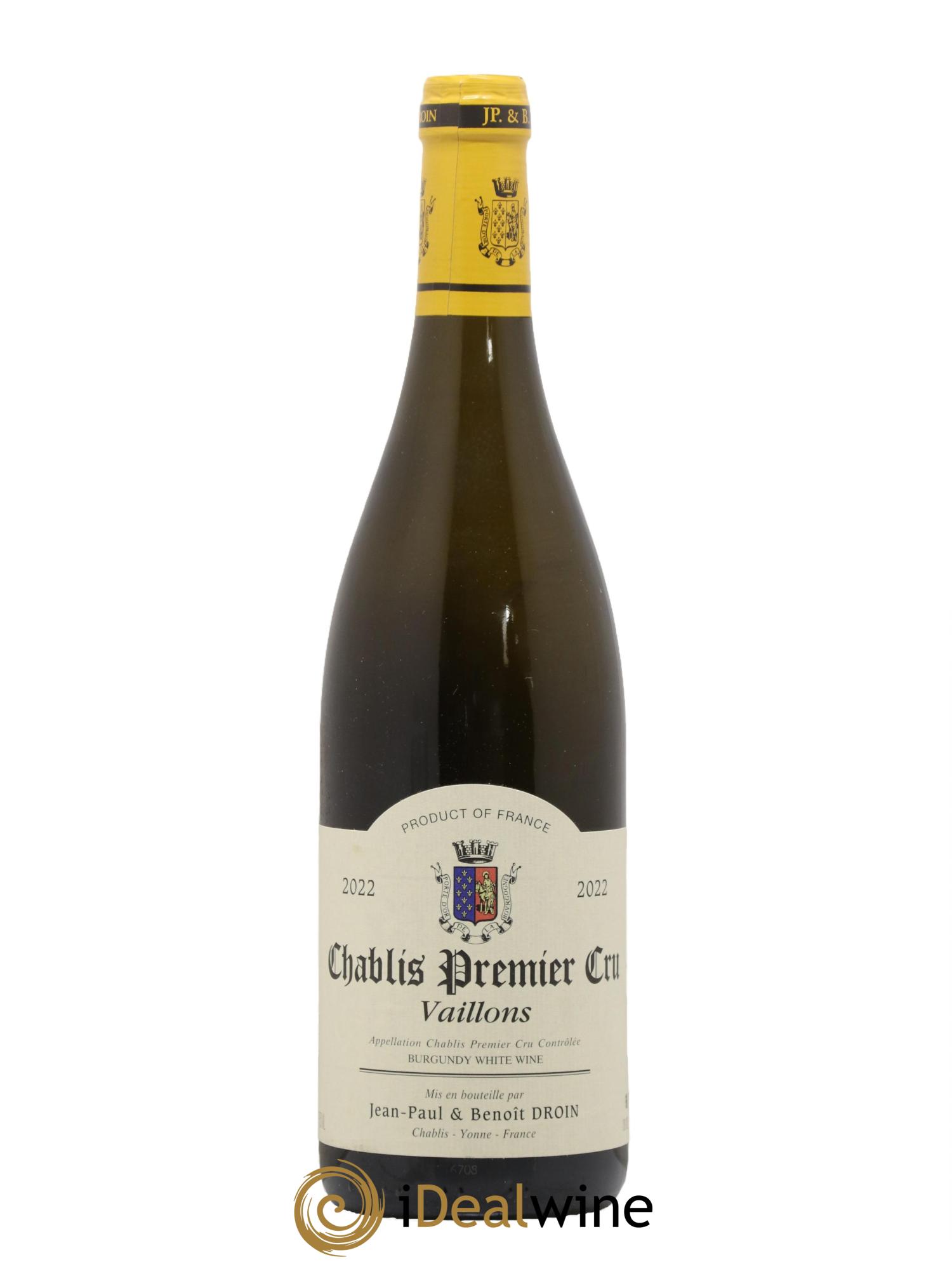 Chablis 1er Cru Vaillons Jean-Paul & Benoît Droin (Domaine) 2022 - Posten von 1 Flasche - 0