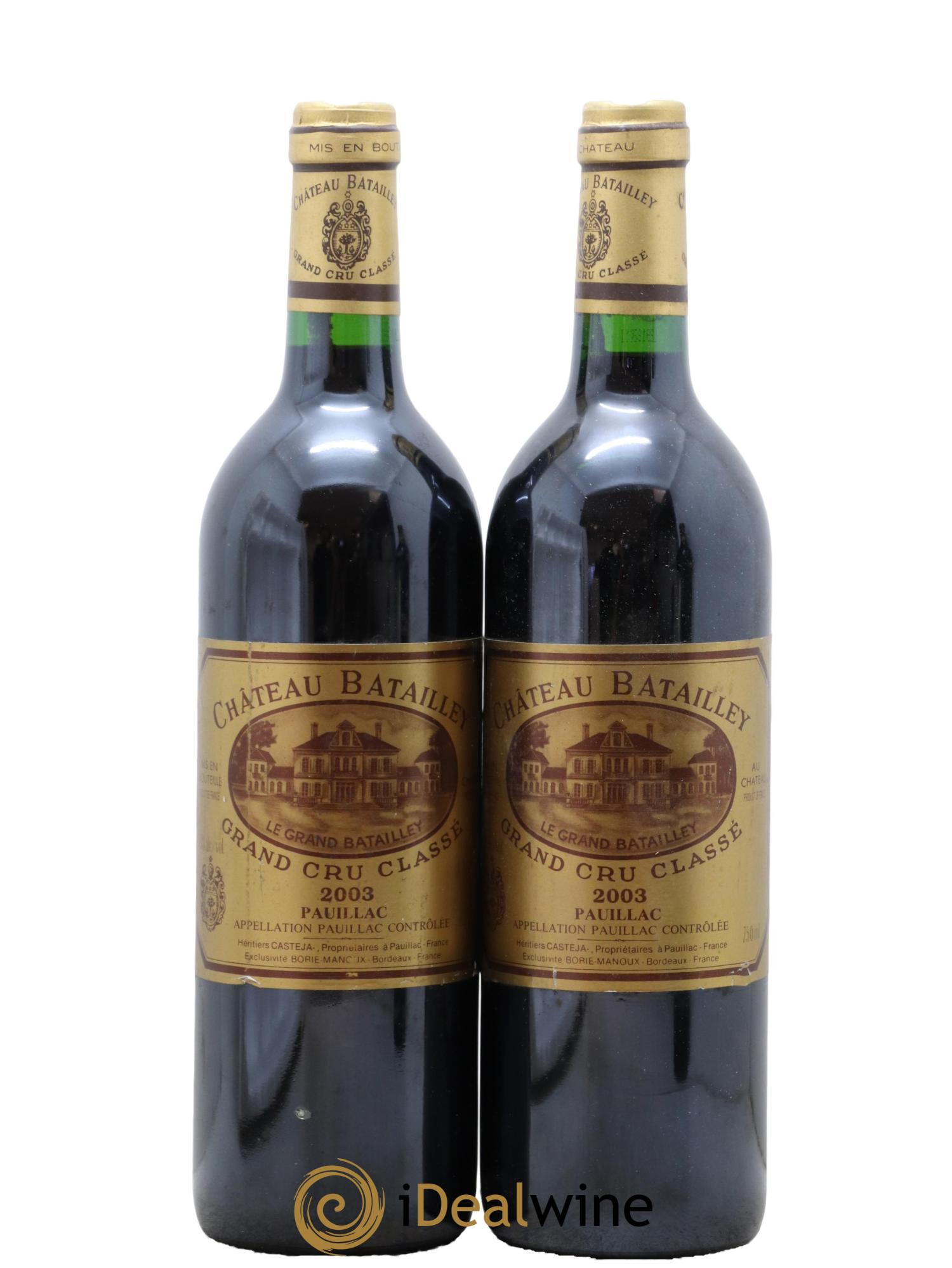 Château Batailley 5ème Grand Cru Classé  2003 - Lot de 2 bouteilles - 0