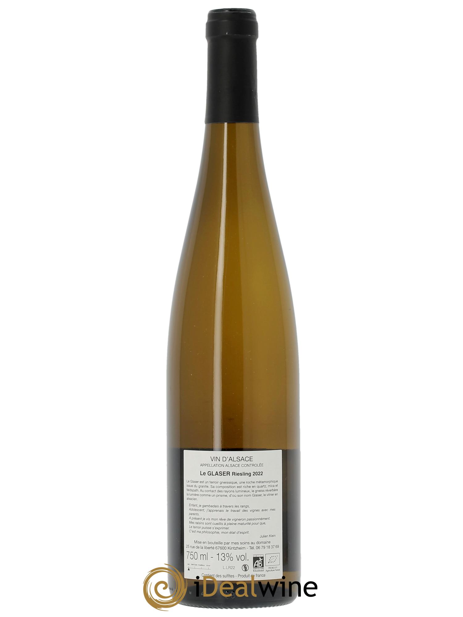 Alsace Riesling Glaser Julien Klein 2022 - Lotto di 1 bottiglia - 1