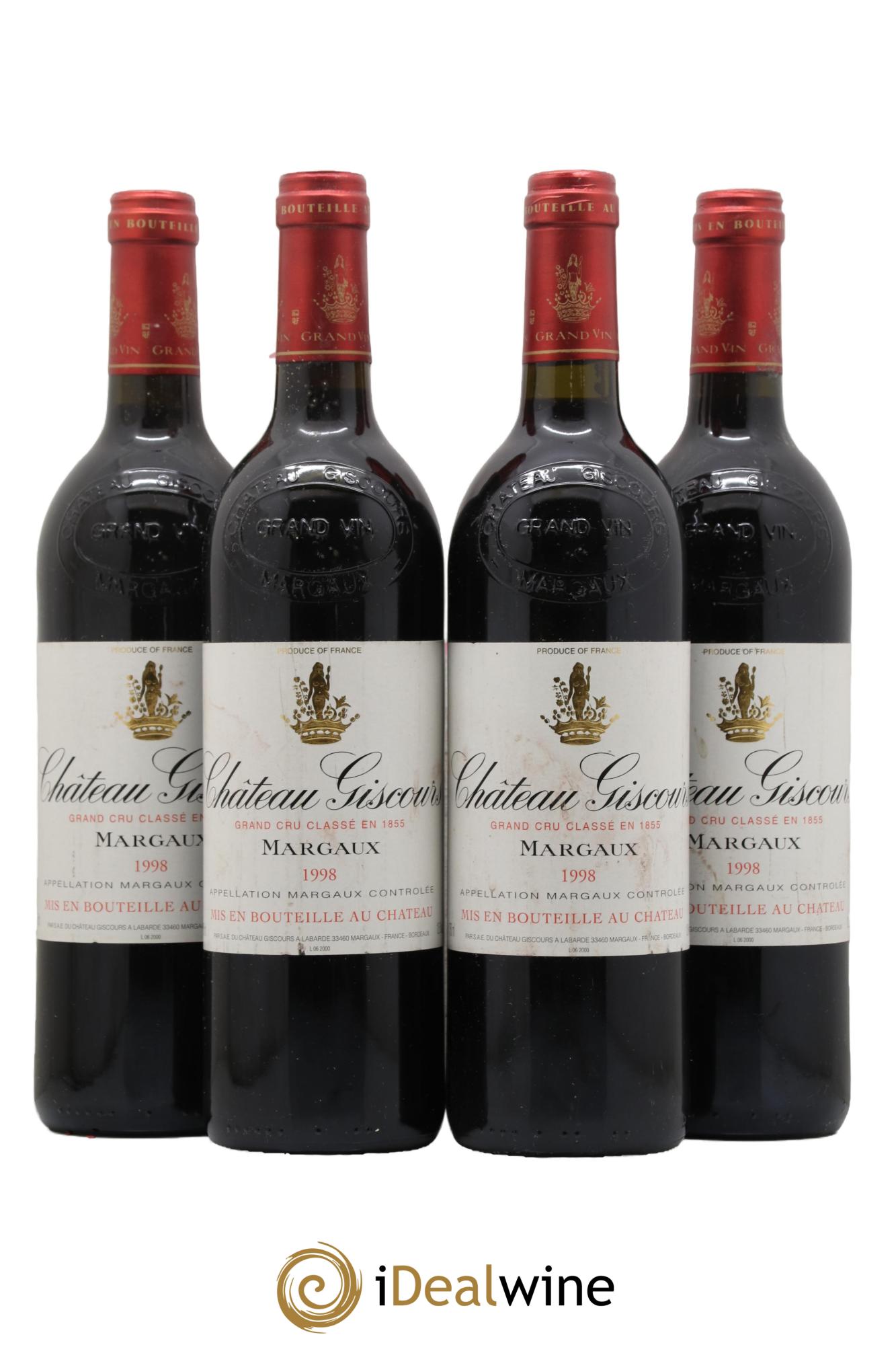 Château Giscours 3ème Grand Cru Classé 1998 - Posten von 4 Flaschen - 0