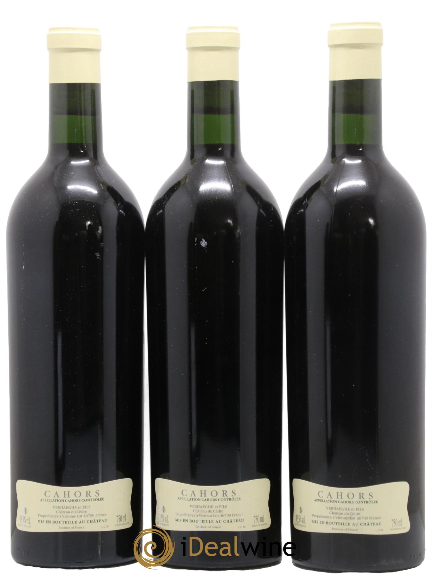 Cahors Château du Cèdre Cuvée Le Cèdre Pascal et Jean-Marc Verhaeghe 2009 - Lot of 3 bottles - 1