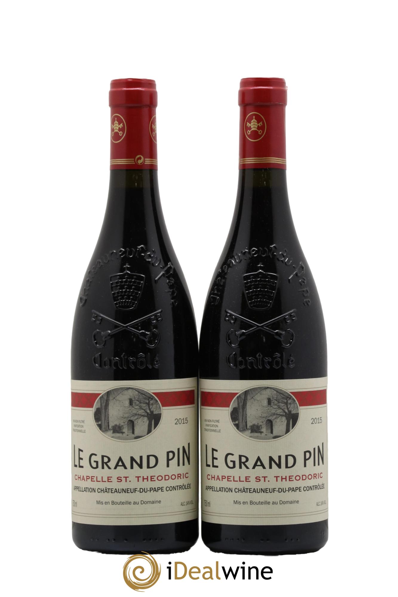 Châteauneuf-du-Pape Le Grand Pin Chapelle Saint Theodoric 2015 - Lot de 2 bouteilles - 0