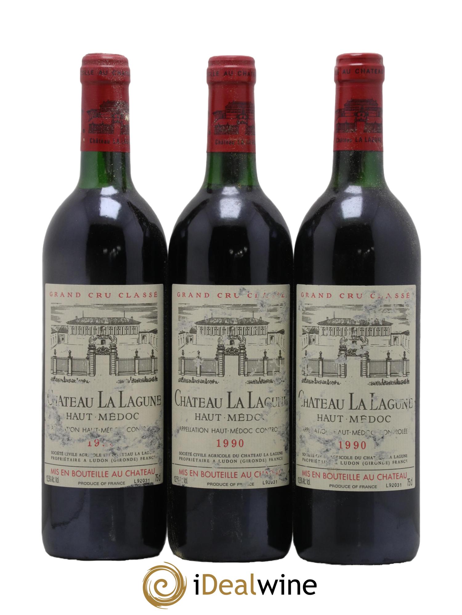 Château la Lagune 3ème Grand Cru Classé 1990 - Posten von 3 Flaschen - 0