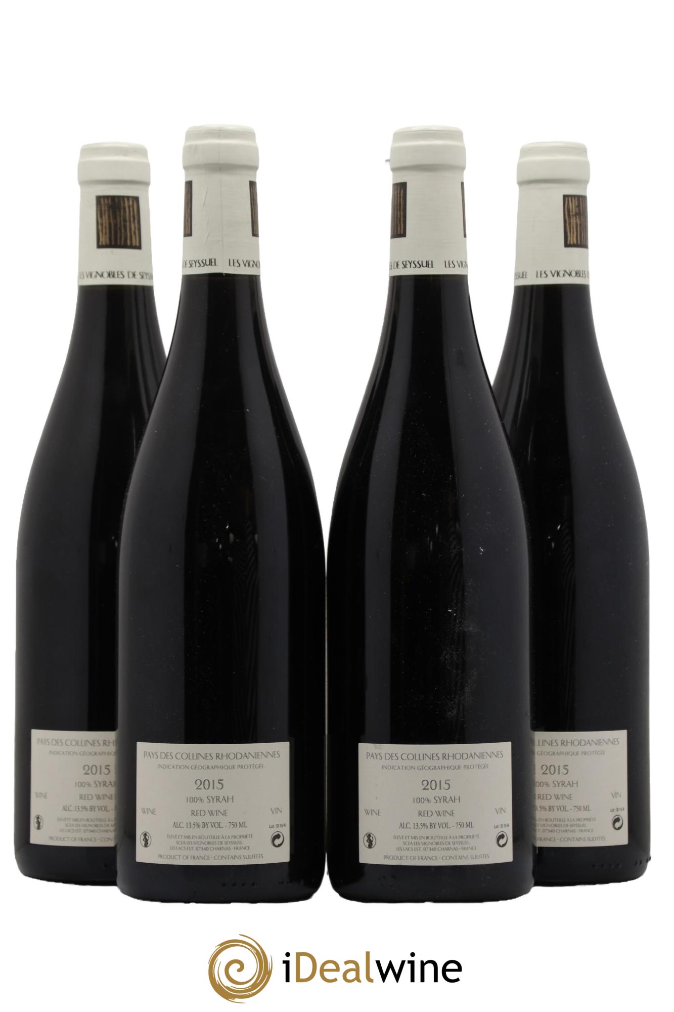 IGP Collines Rhodaniennes Sixtus Les Vignobles de Seyssuel - Louis Cheze (Domaine) 2015 - Lotto di 4 bottiglie - 1