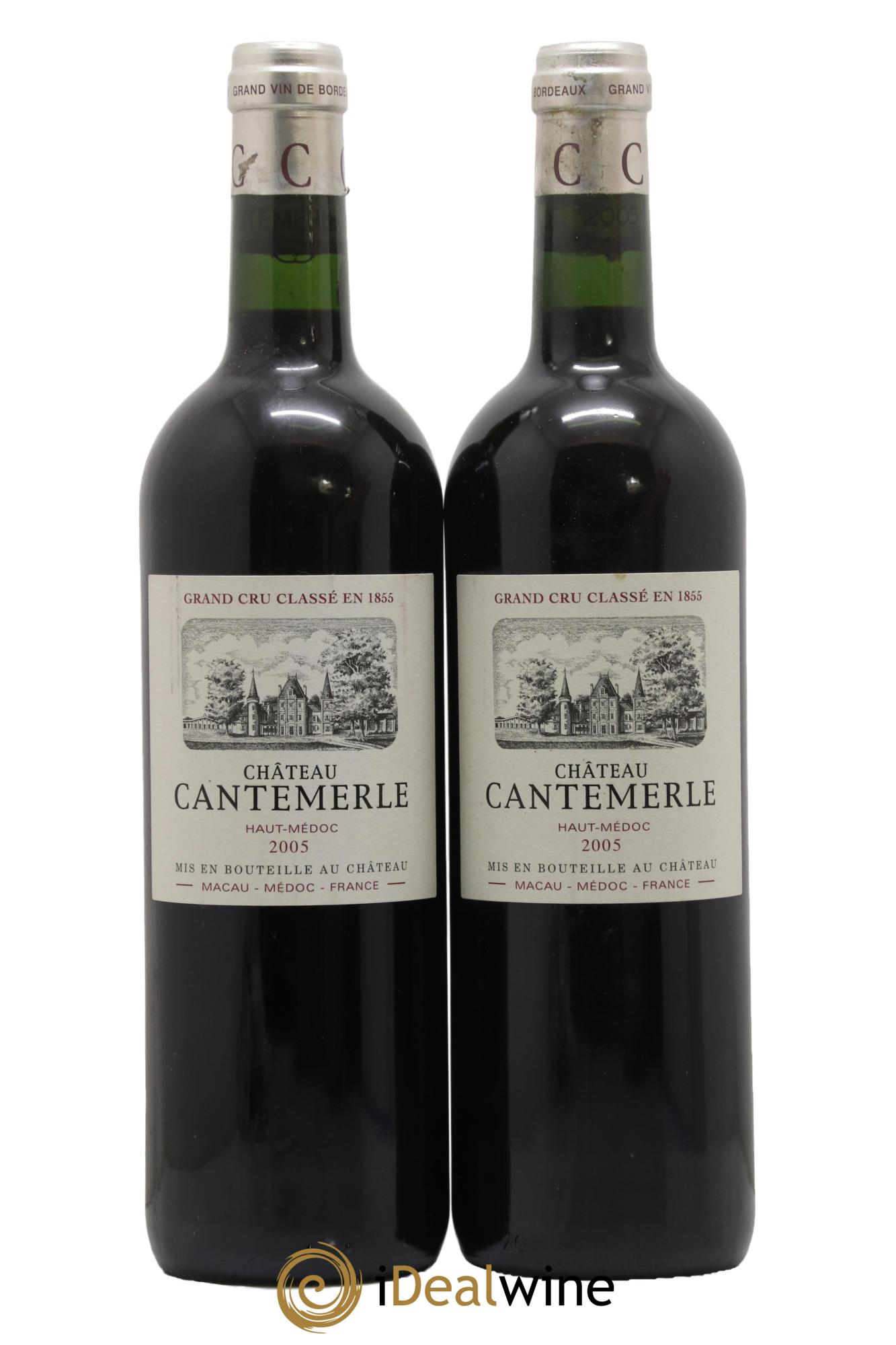 Château Cantemerle 5ème Grand Cru Classé 2005 - Posten von 2 Flaschen - 0