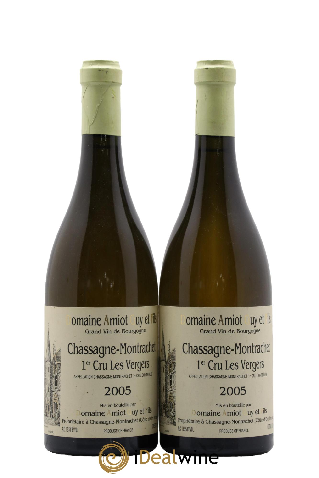 Chassagne-Montrachet 1er Cru Les Vergers Guy Amiot & Fils 2005 - Lotto di 2 bottiglie - 0