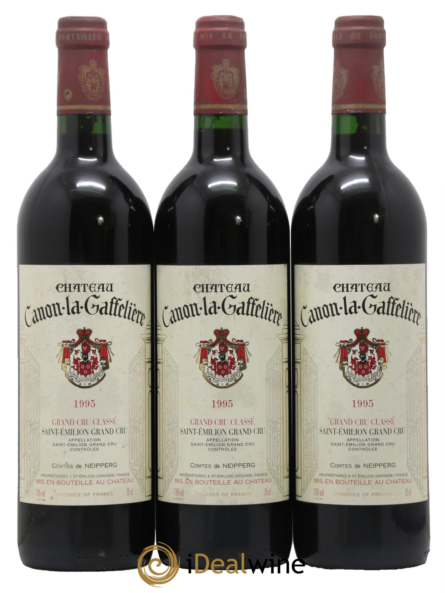 Château Canon la Gaffelière 1er Grand Cru Classé B 1995 - Lot of 3 bottles - 0