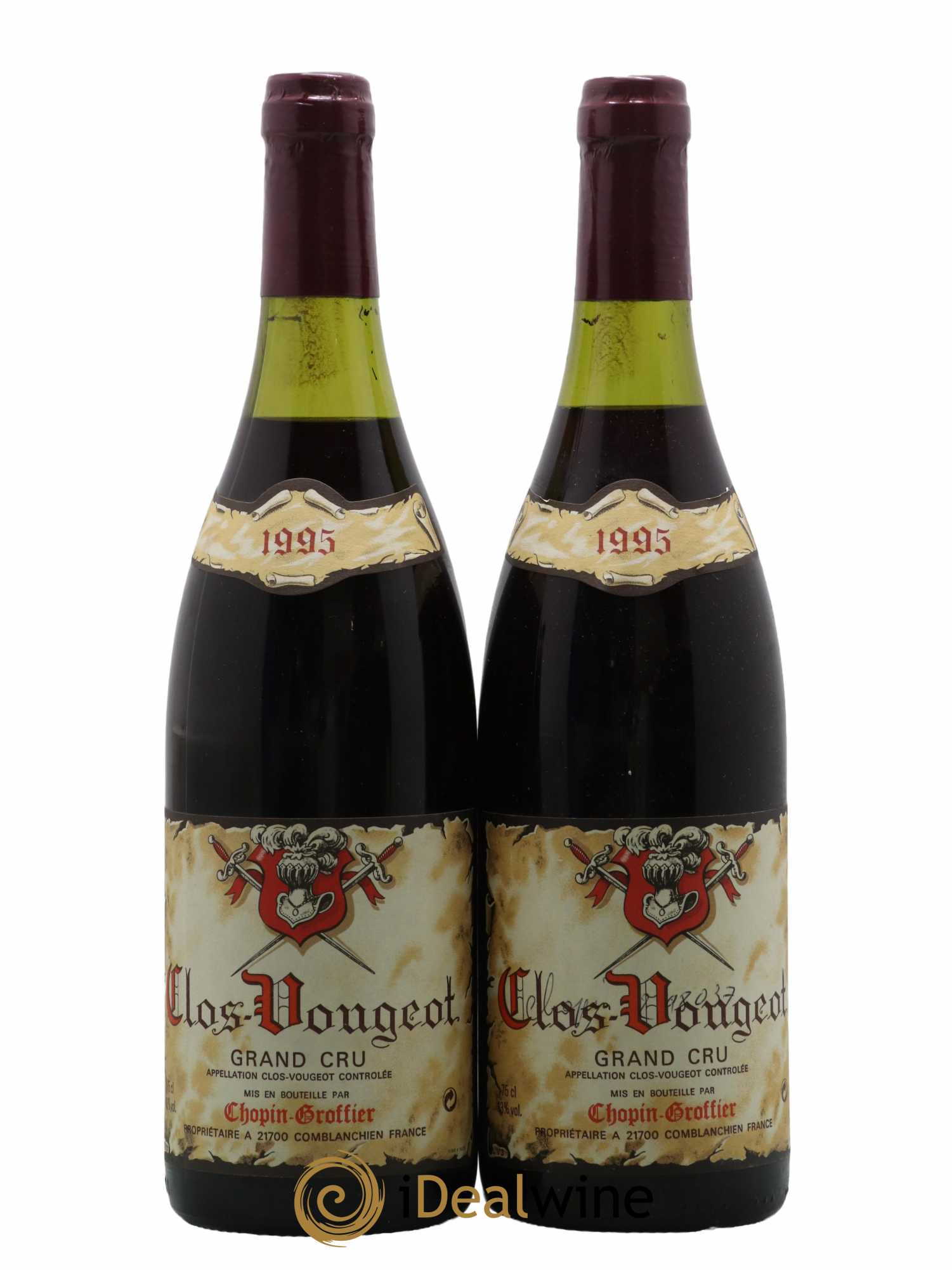 Clos de Vougeot Grand Cru Chopin Groffier 1995 - Lot de 2 bouteilles - 0