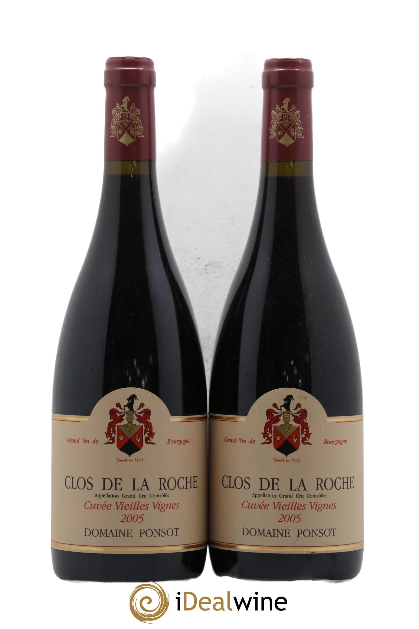 Clos de la Roche Grand Cru Vieilles Vignes Ponsot (Domaine)  2005 - Posten von 2 Flaschen - 0