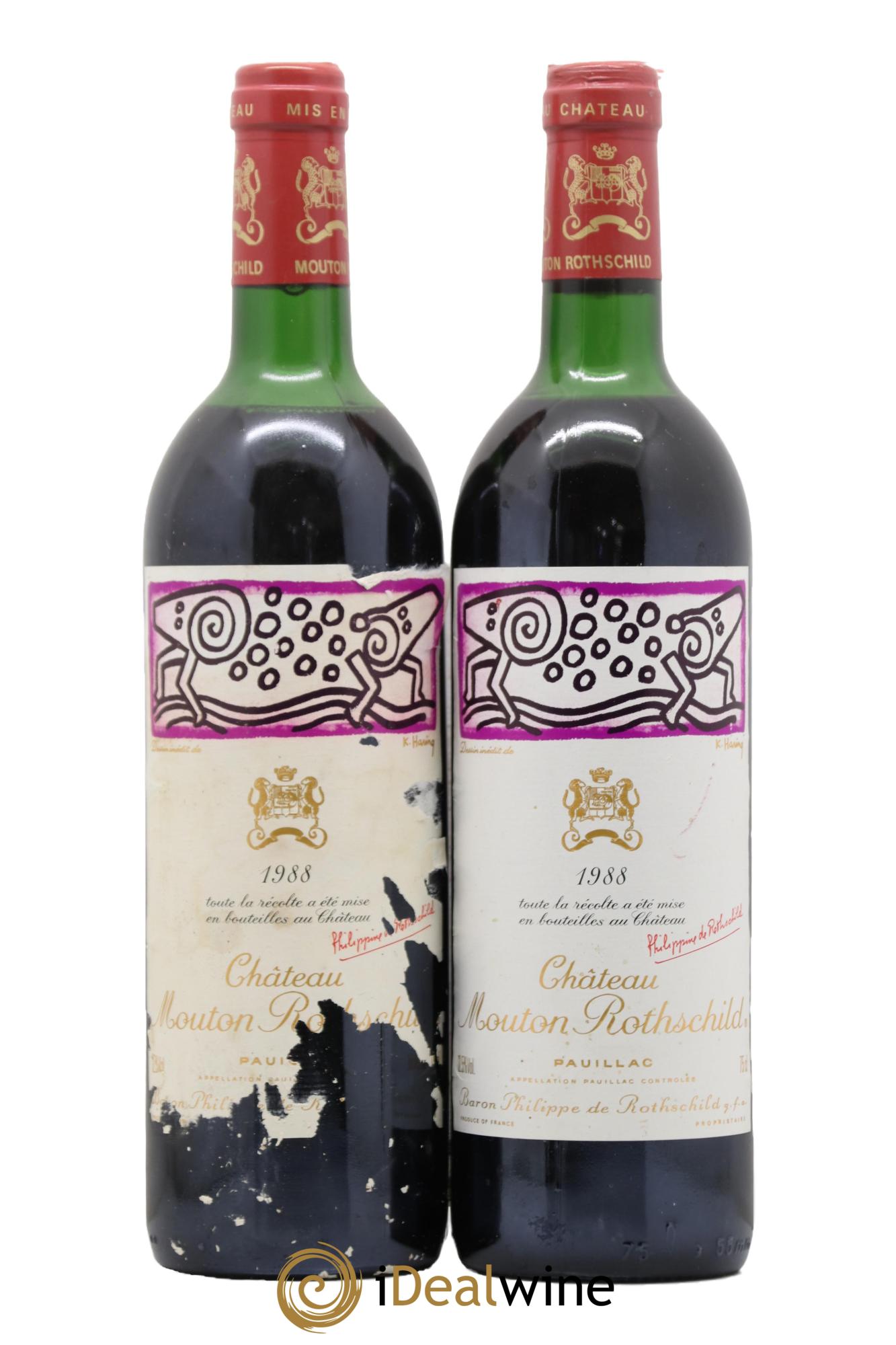 Château Mouton Rothschild 1er Grand Cru Classé 1988 - Lot de 2 bouteilles - 0