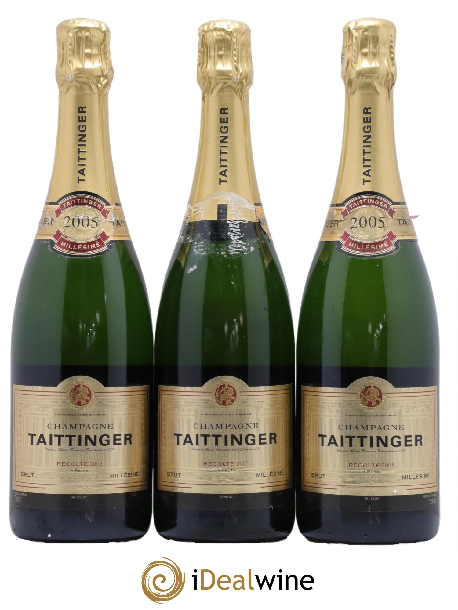 Brut Millésimé Taittinger  2005 - Posten von 3 Flaschen - 0