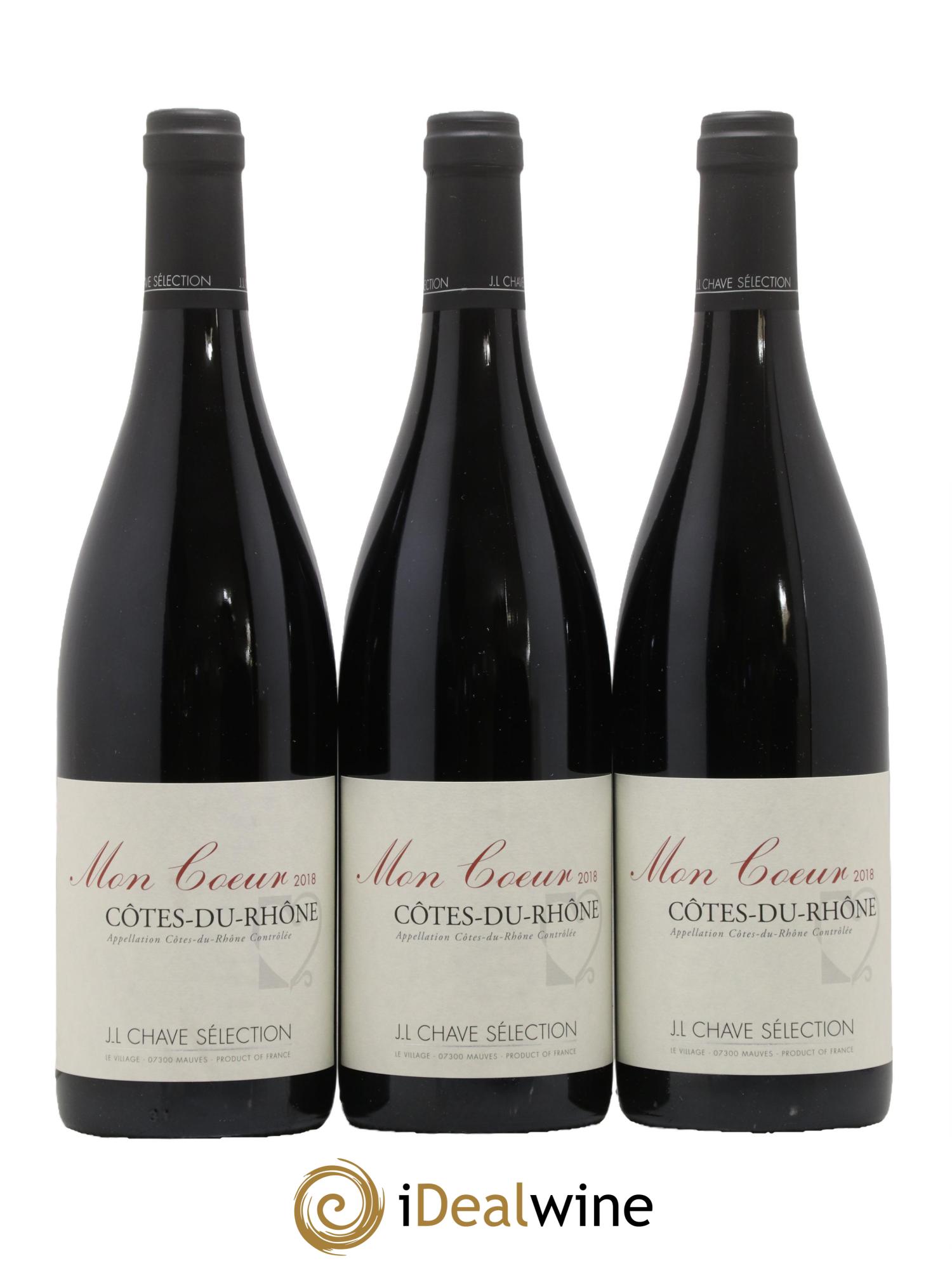 Côtes du Rhône Mon coeur J-L. Chave Sélection 2018 - Lot de 3 bouteilles - 0