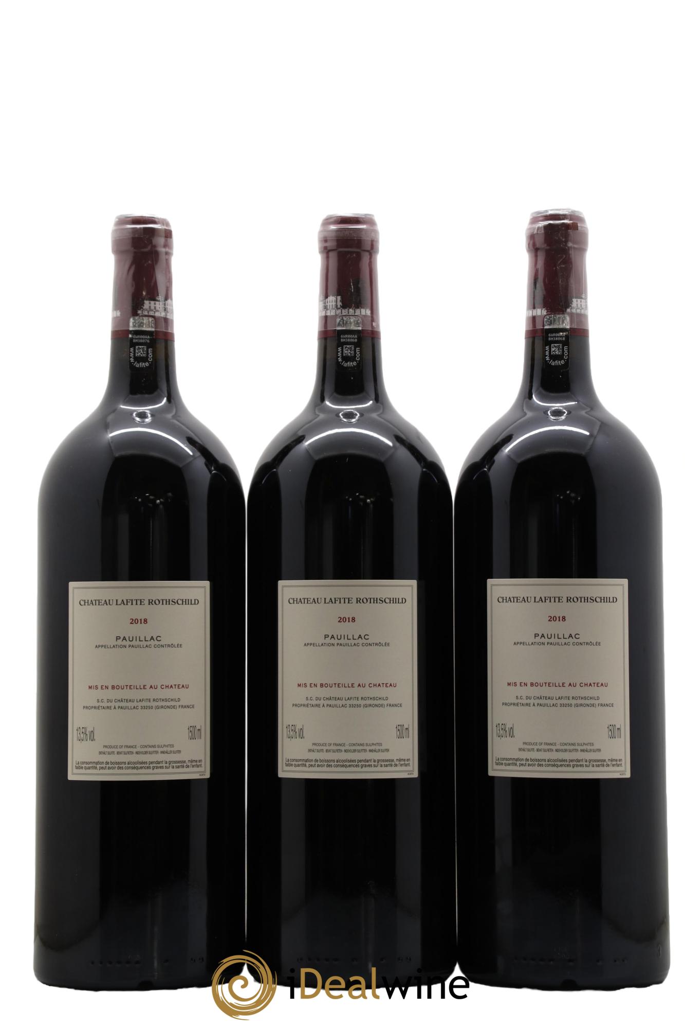 Château Lafite Rothschild 1er Grand Cru Classé  2018 - Lot de 3 magnums - 1