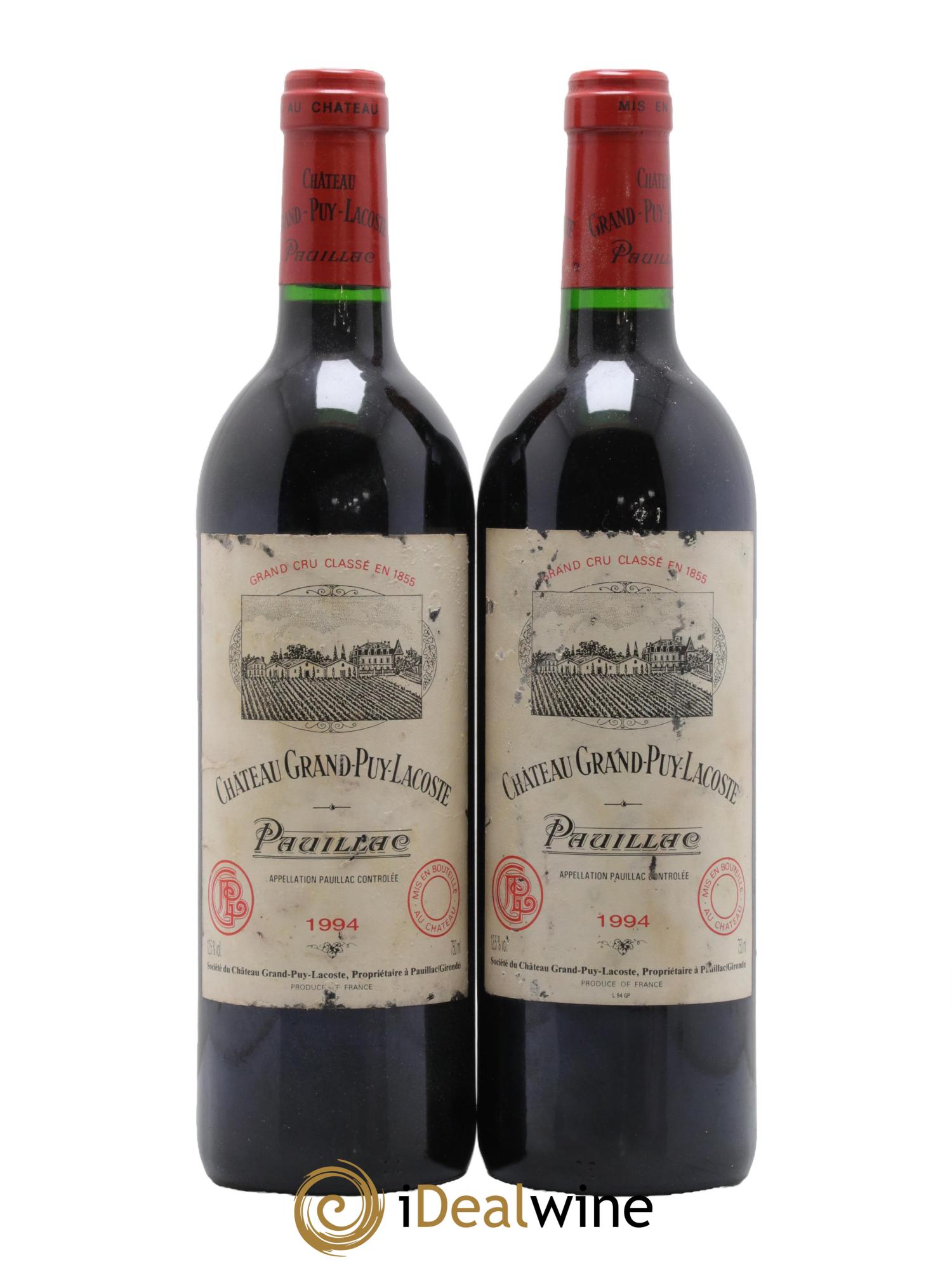 Château Grand Puy Lacoste 5ème Grand Cru Classé 1994 - Lot de 2 bouteilles - 0