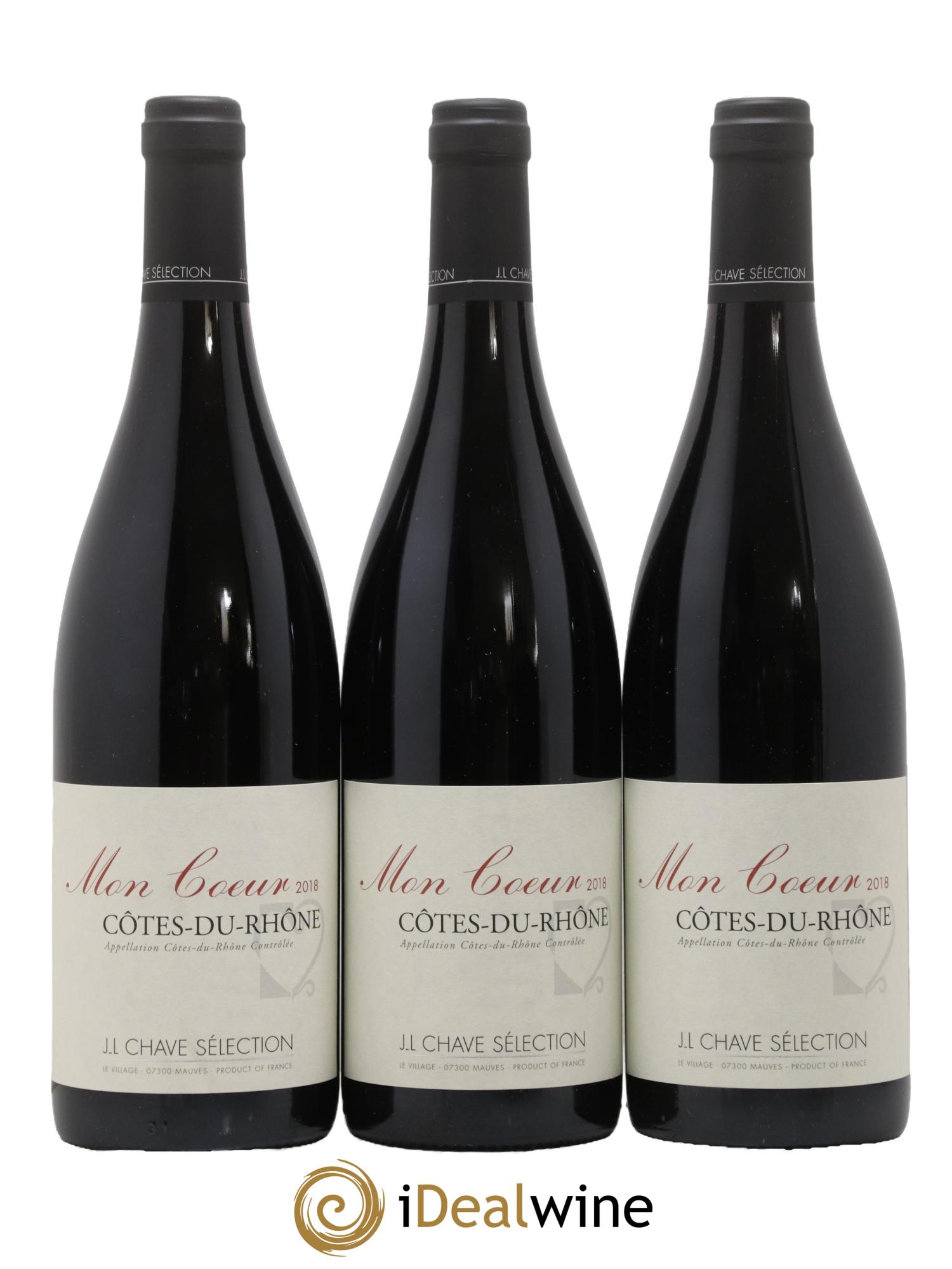 Côtes du Rhône Mon coeur J-L. Chave Sélection 2018 - Lot de 3 bouteilles - 0